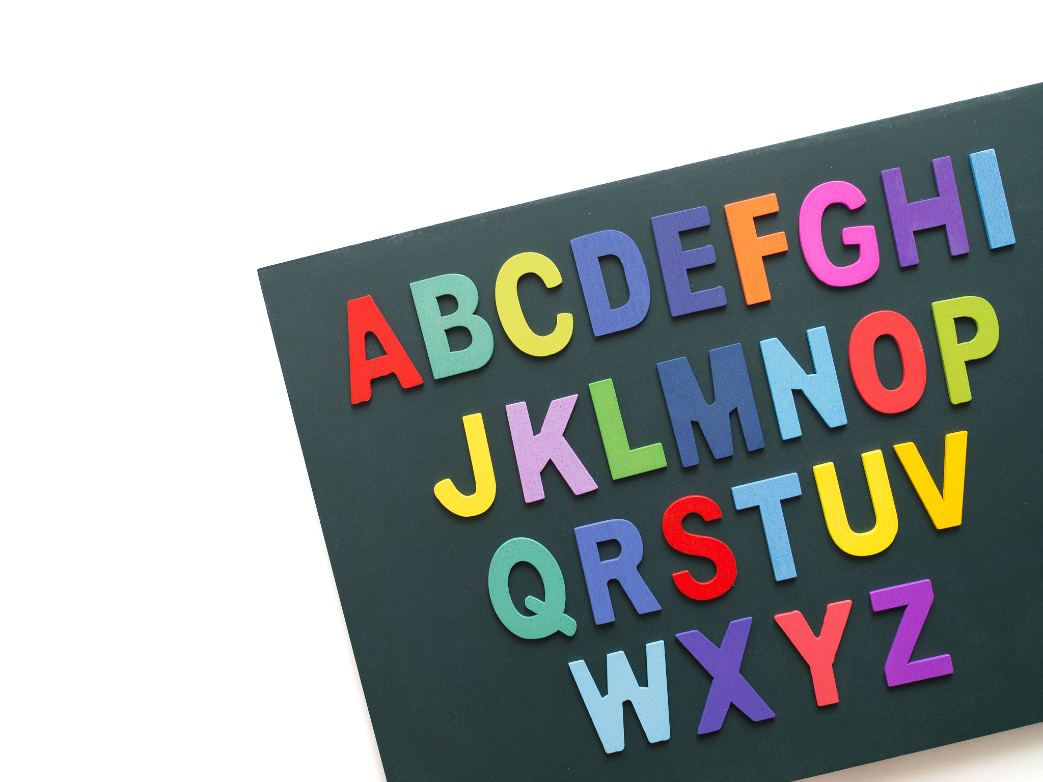 isolated colorful alphabet collection blackboard