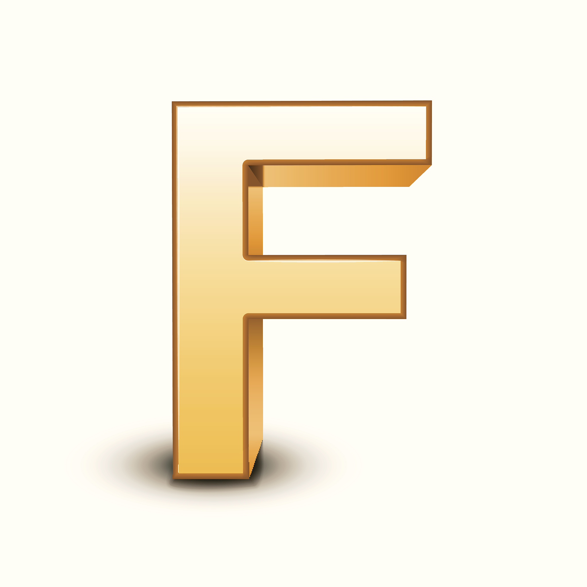 英文字母<strong>f</strong>,三维图形,黄金,字母,形状,消息,绘画插图,符号,巨大的