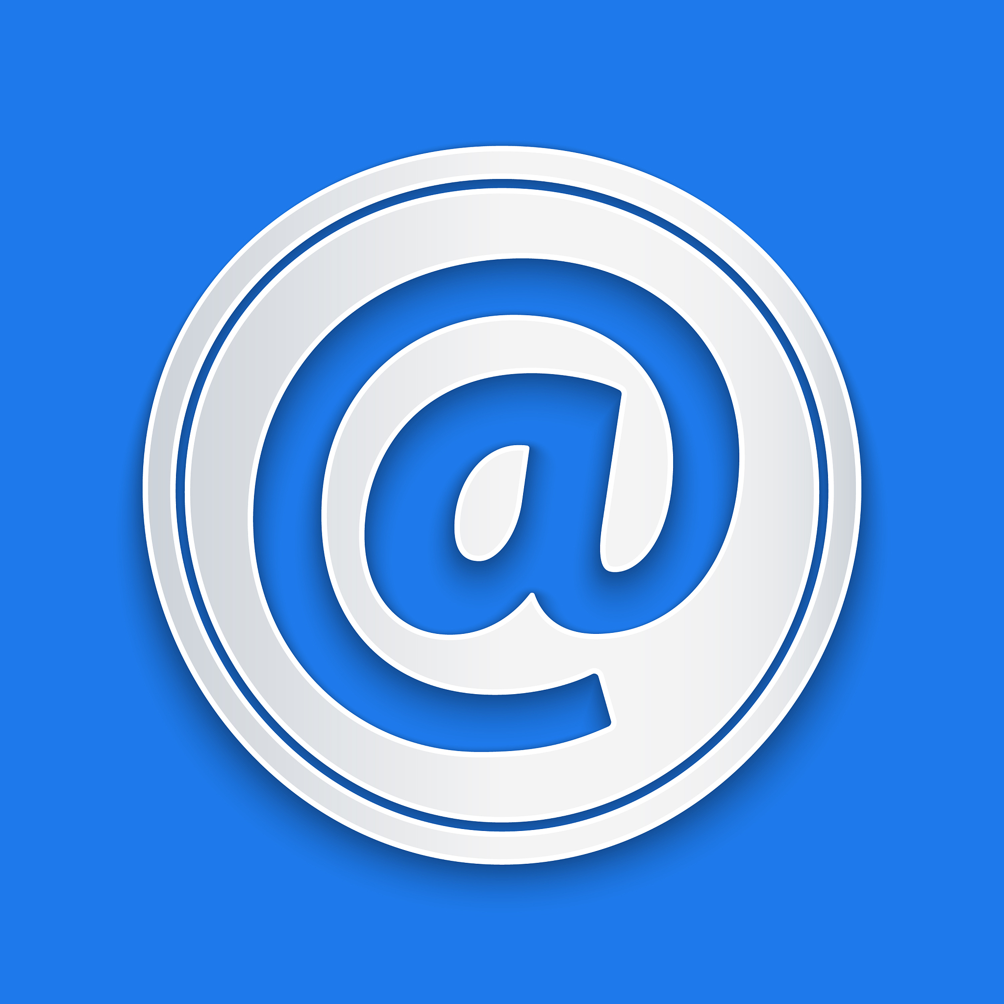 paper cut mail and e-mail icon isolated on blue