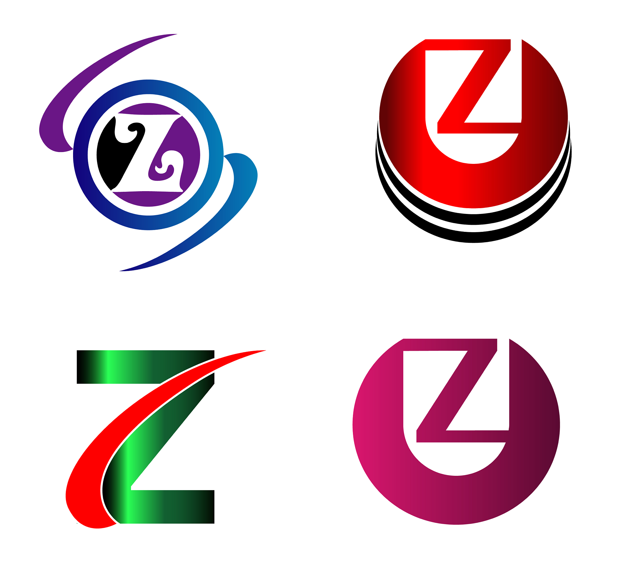 letter z logo icons set graphic design