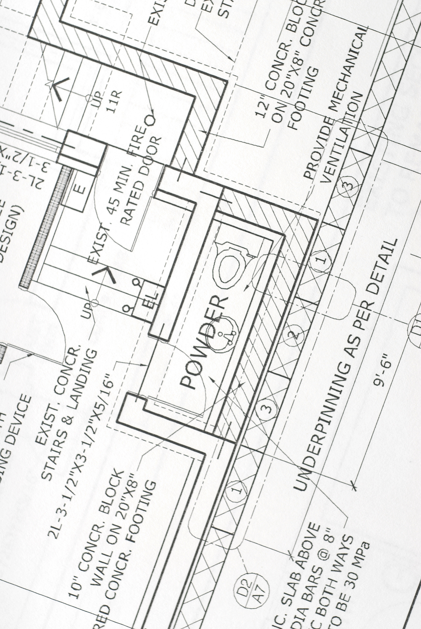 blueprint close-up