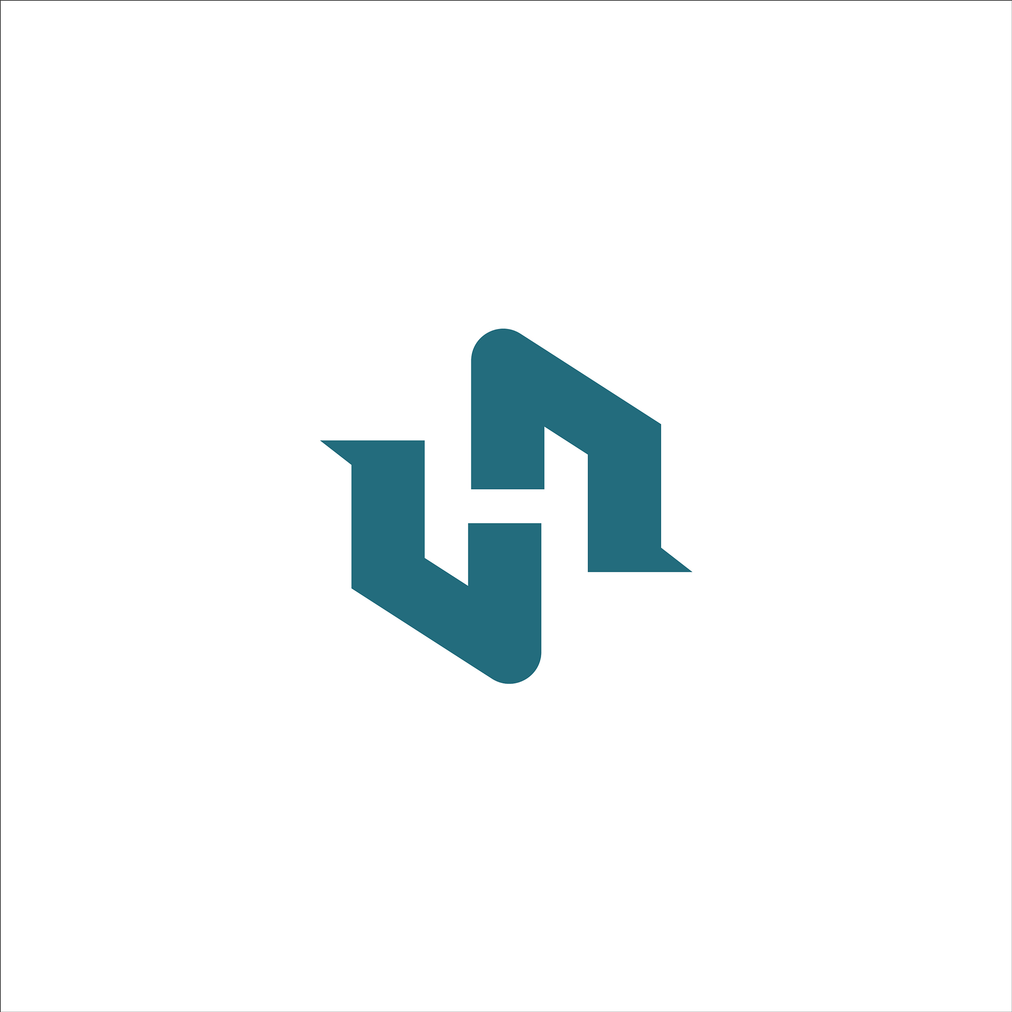 initial letter h or hh logo design template