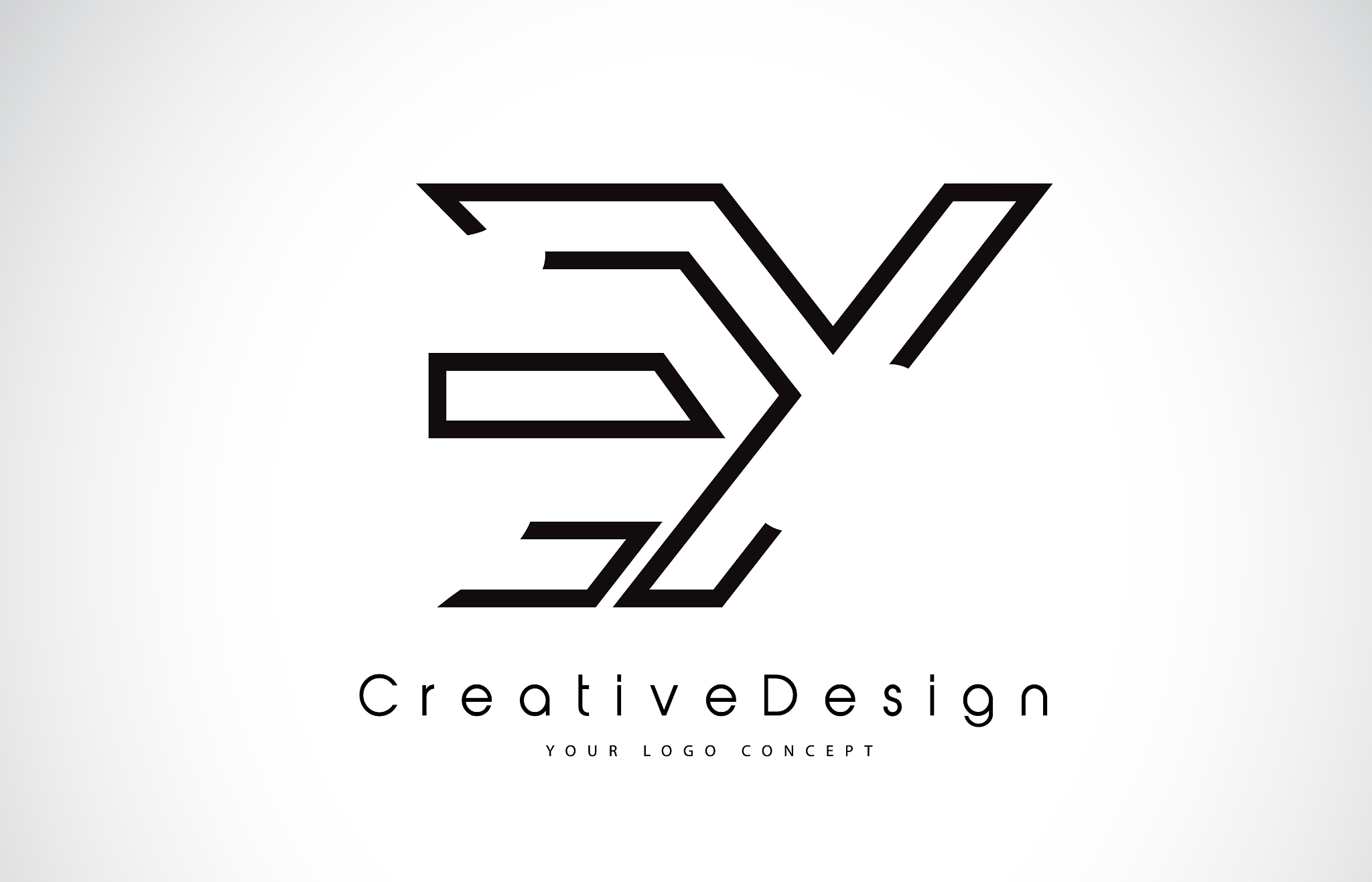 ey e y letter logo design in black colors