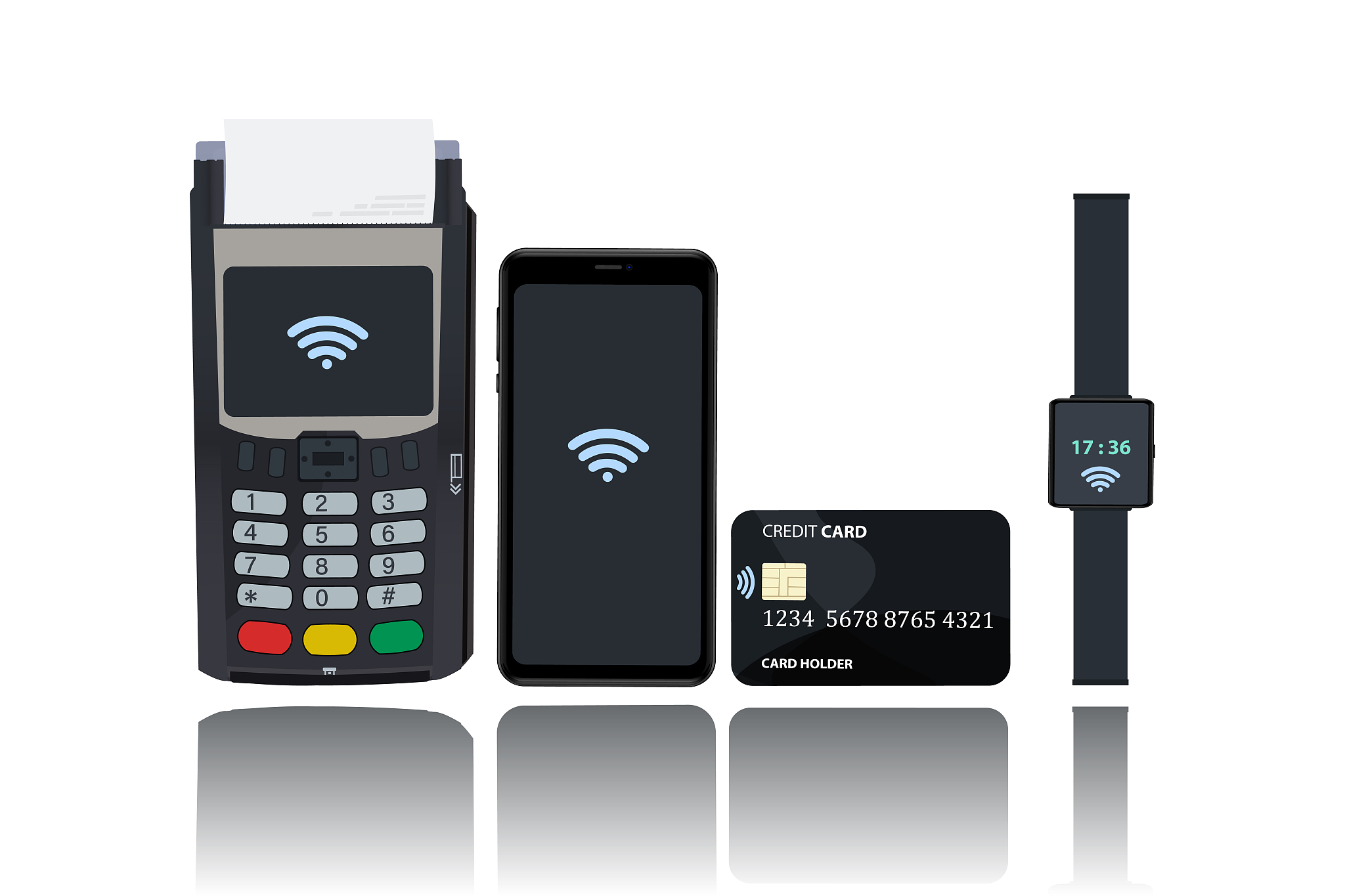pos and nfc payment technology concept. payment from a mobile ph