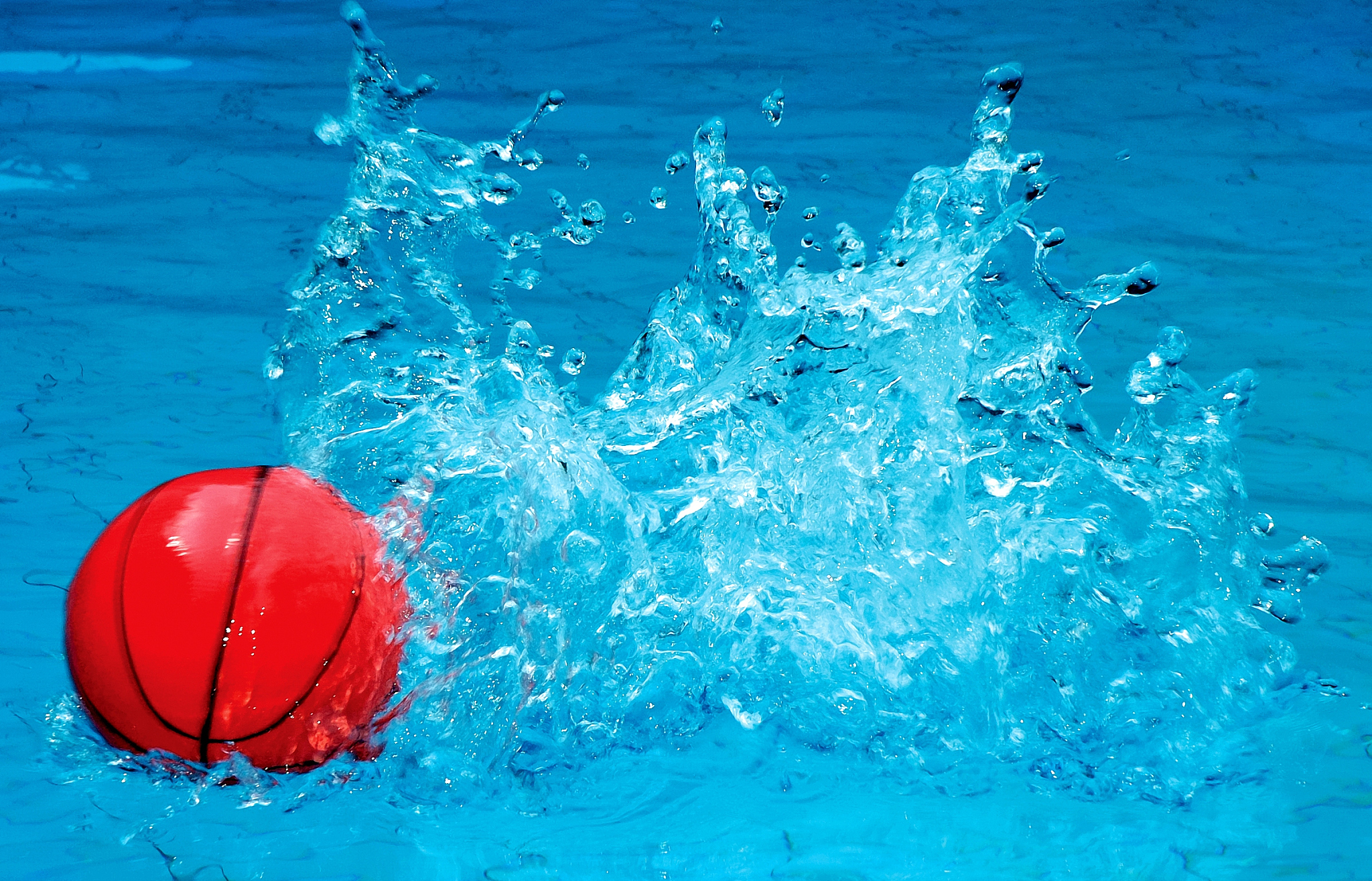 ball floating in swimming pool