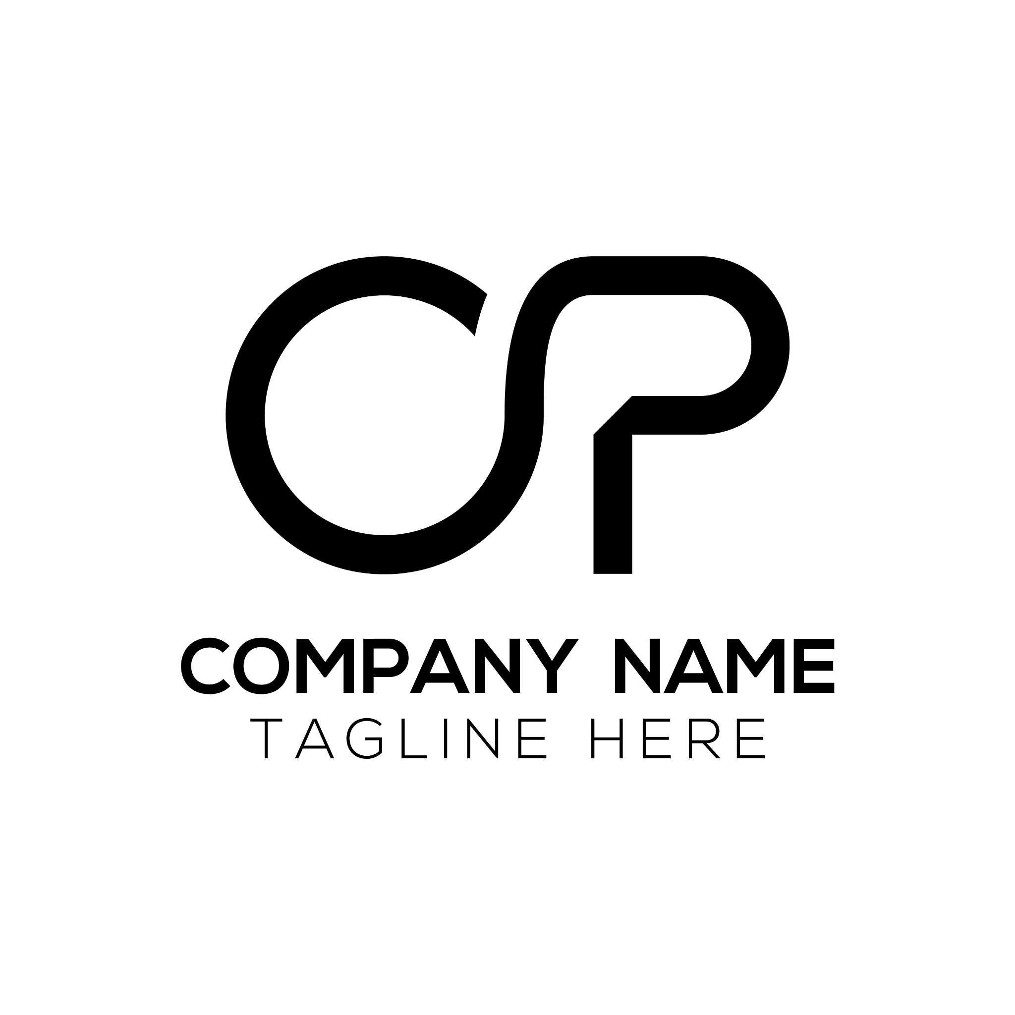 initial simple letter op logo design template