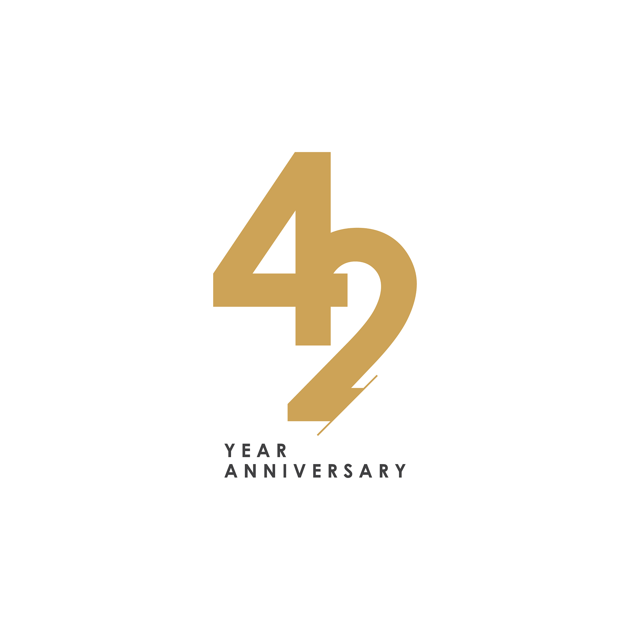 42 year anniversary logo template design