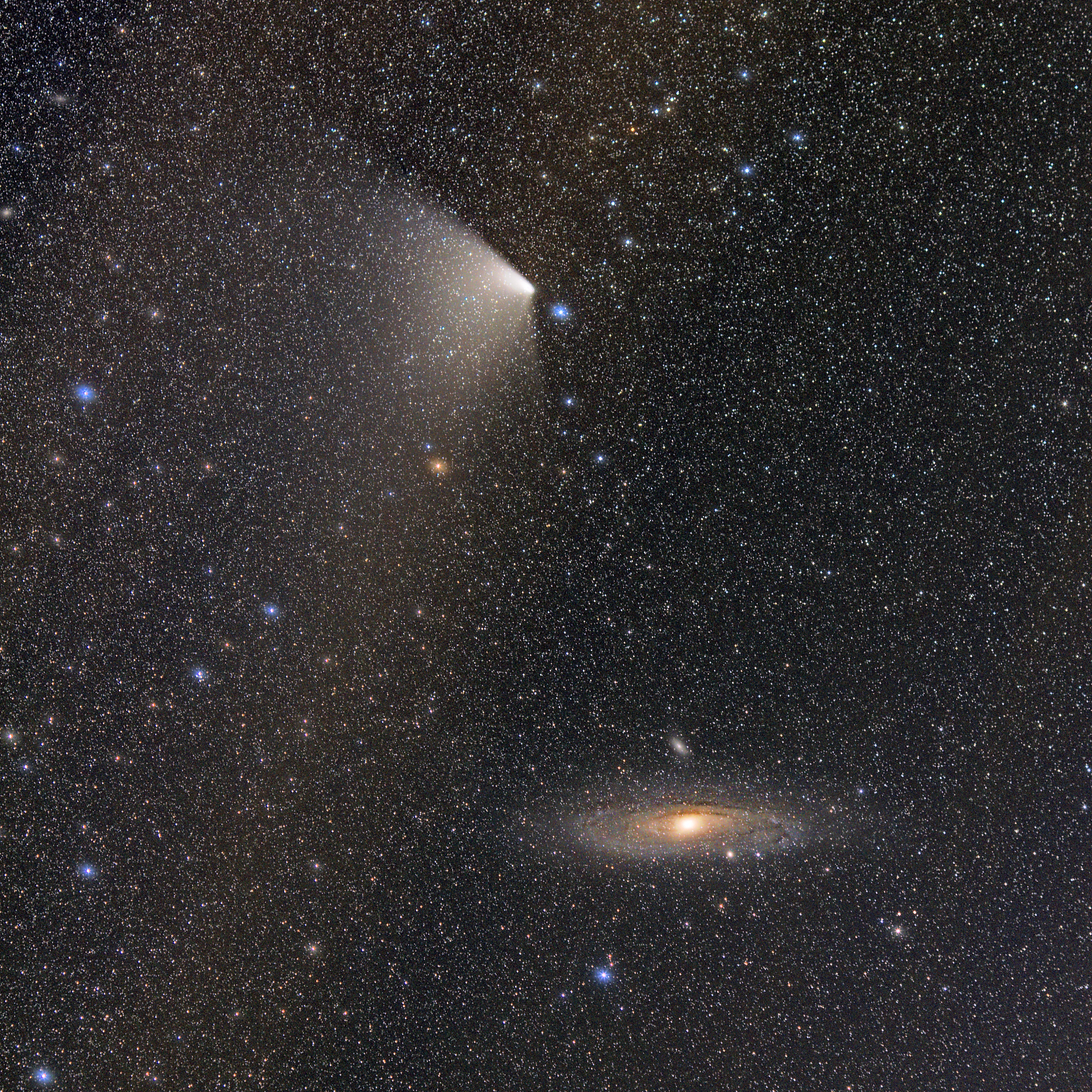 andormeda galaxy and comet