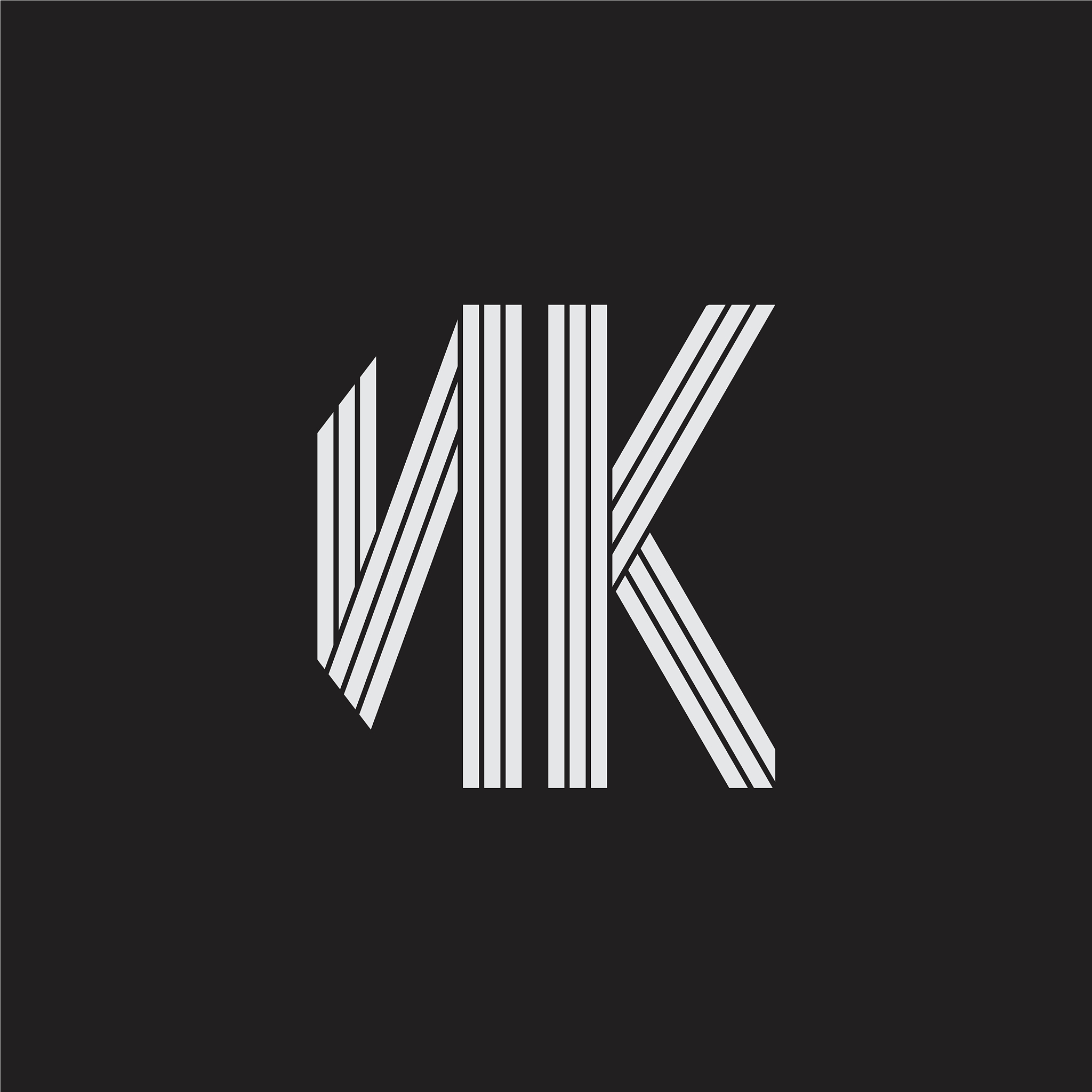 nk logo monogram with outline style linked