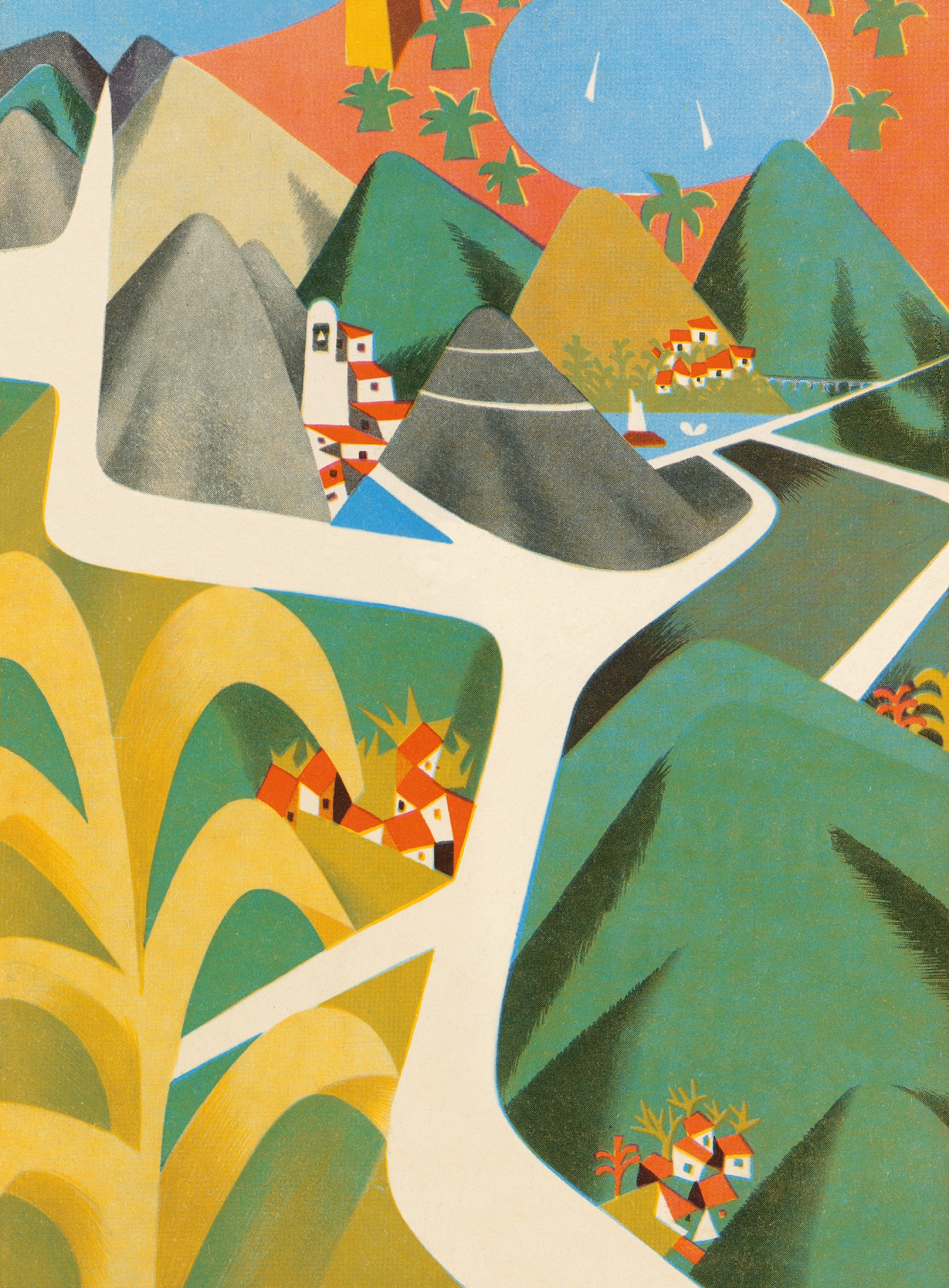 山西插画配色方案：自然、传统、对比、柔和、复古色调