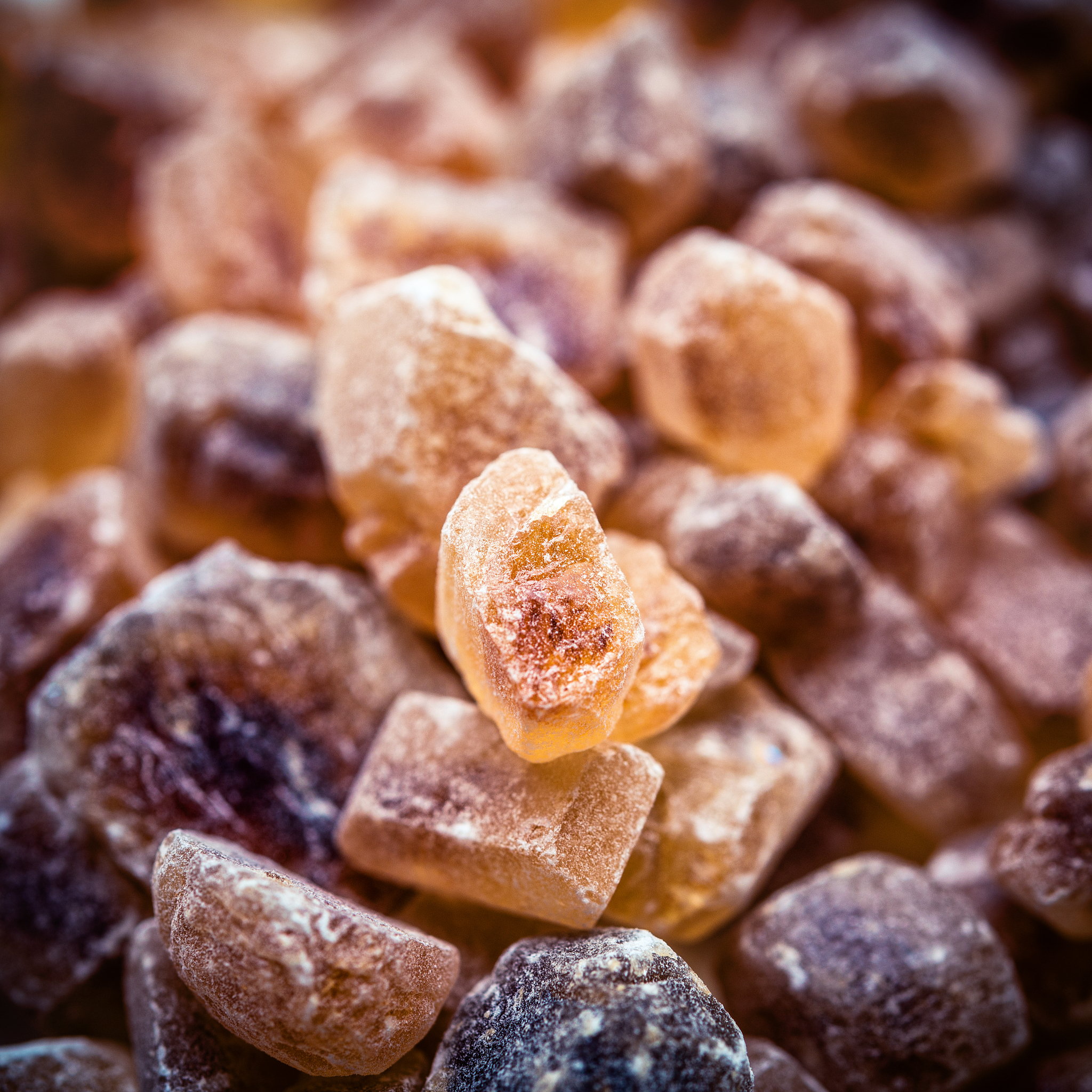 close up of rock sugar