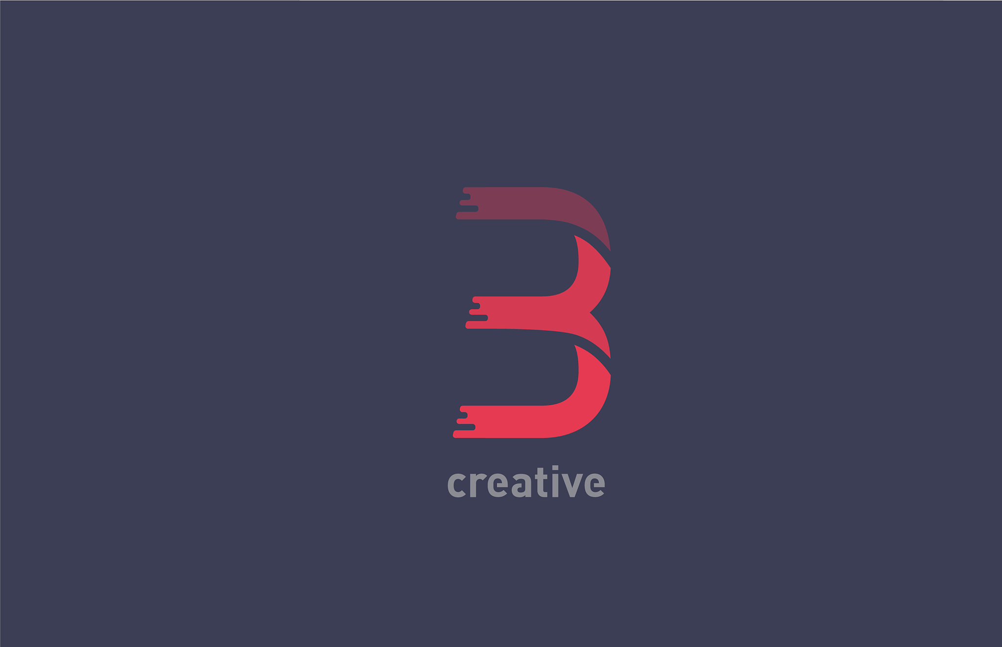 b red color alphabet letter logo design icon for