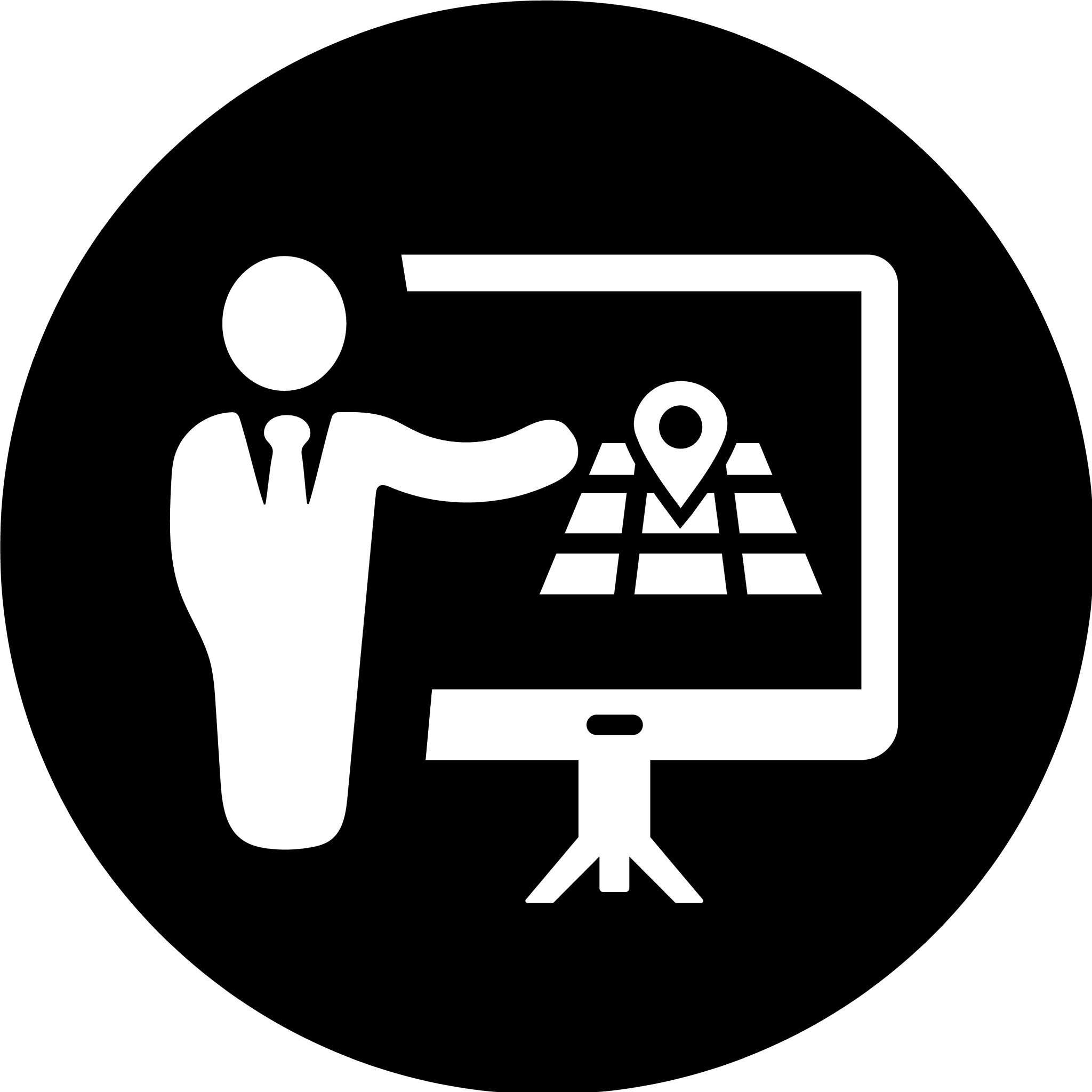 training icon conference meeting presentation