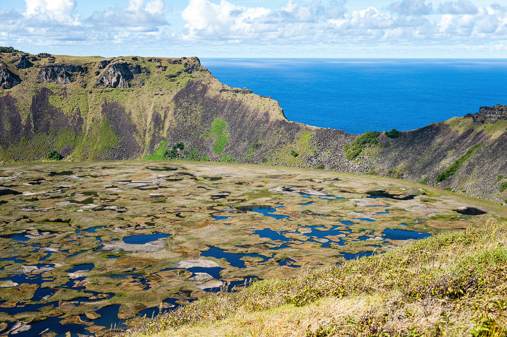 复活节岛 ,智利,卡乌,<strong>世界</strong>遗产,云,自然美,湖,天空,火山,火山口