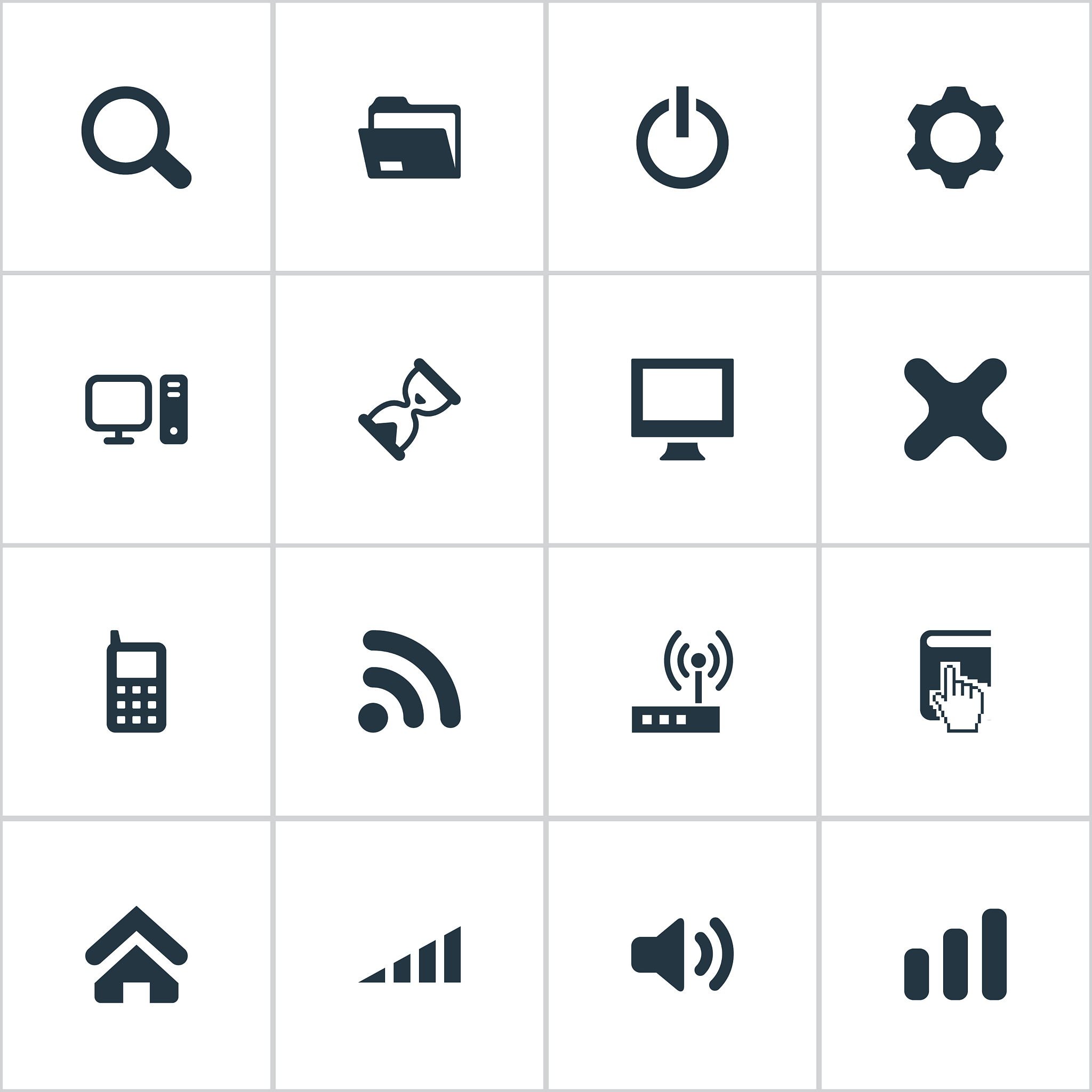 set of simple technology icons