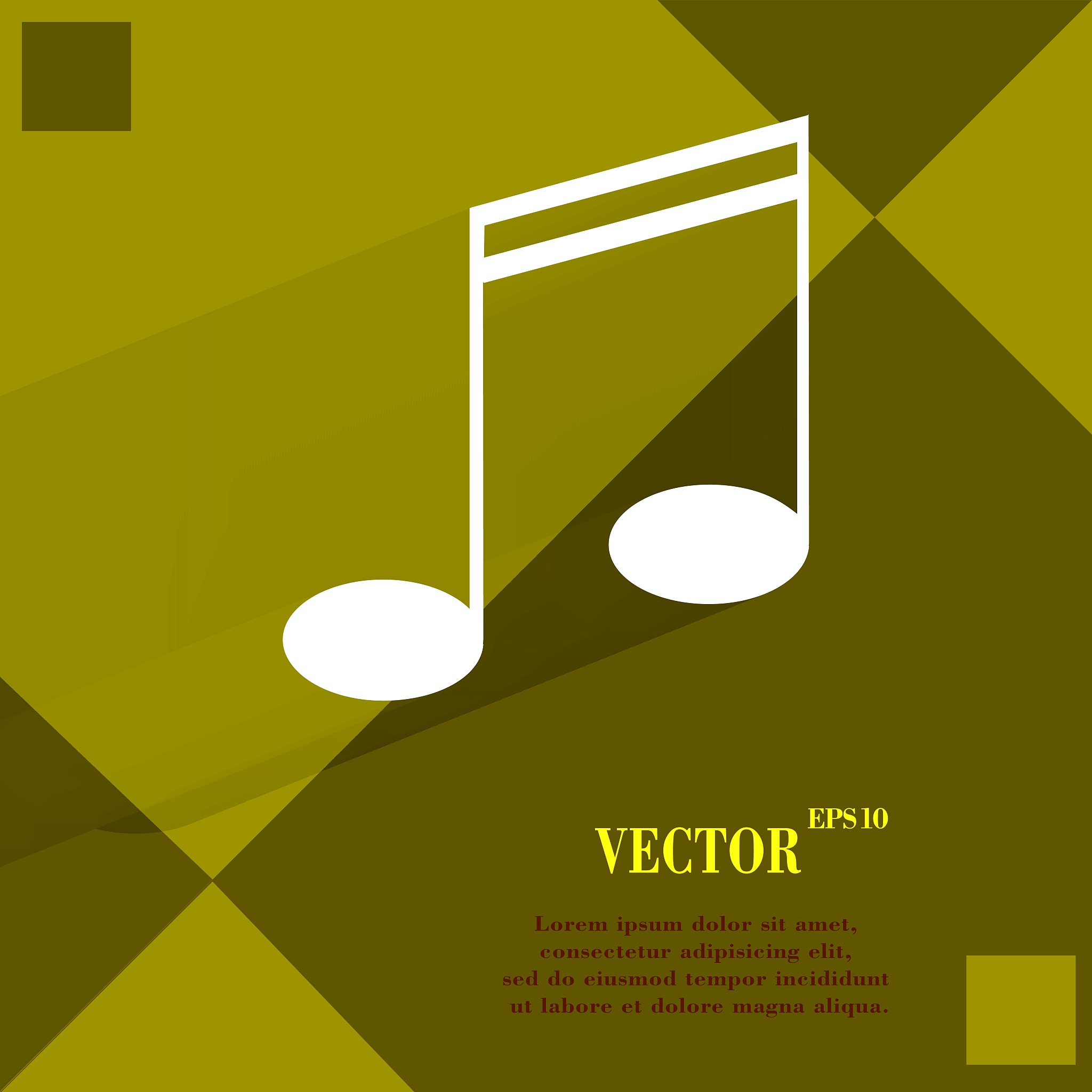 music elements notes web icon on a flat geometric abstract backg
