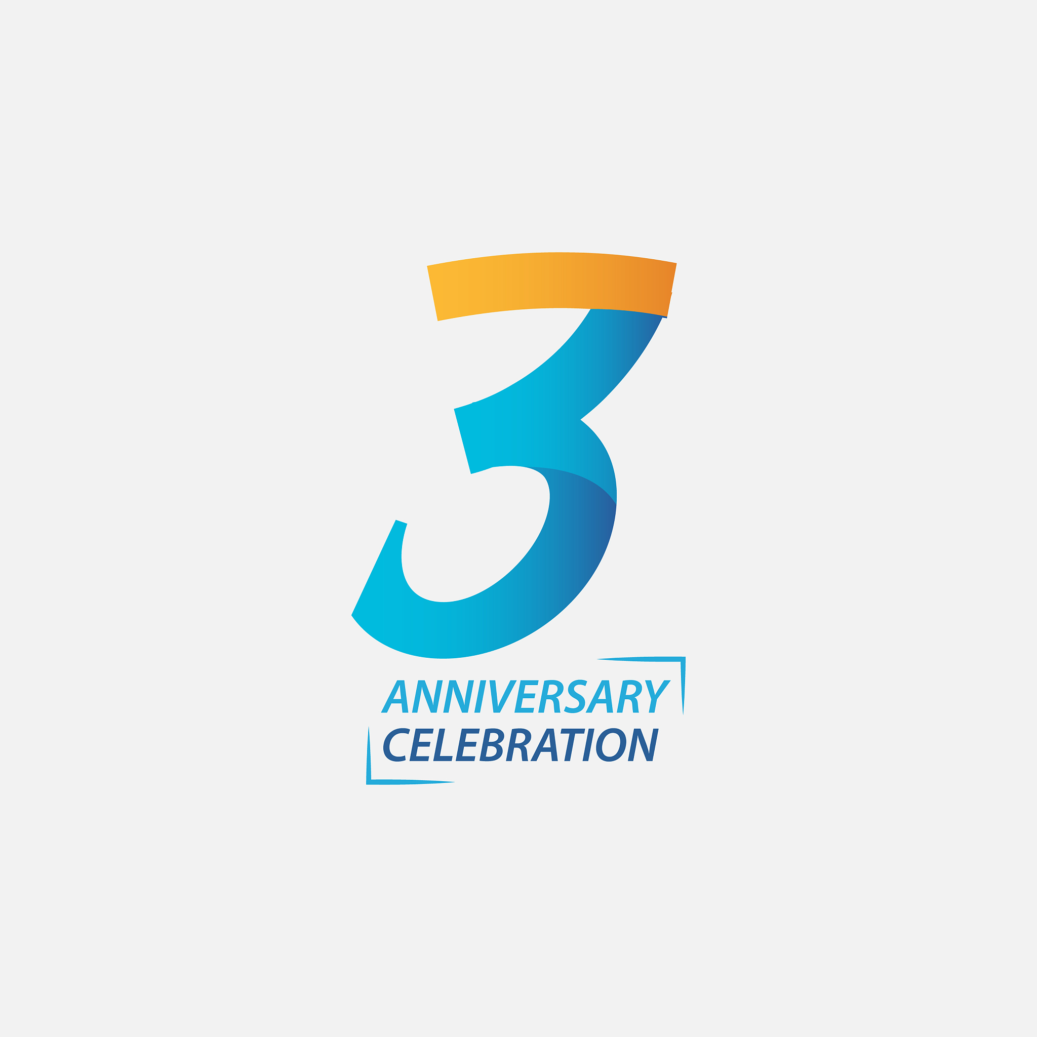 3 year anniversary celebration template design