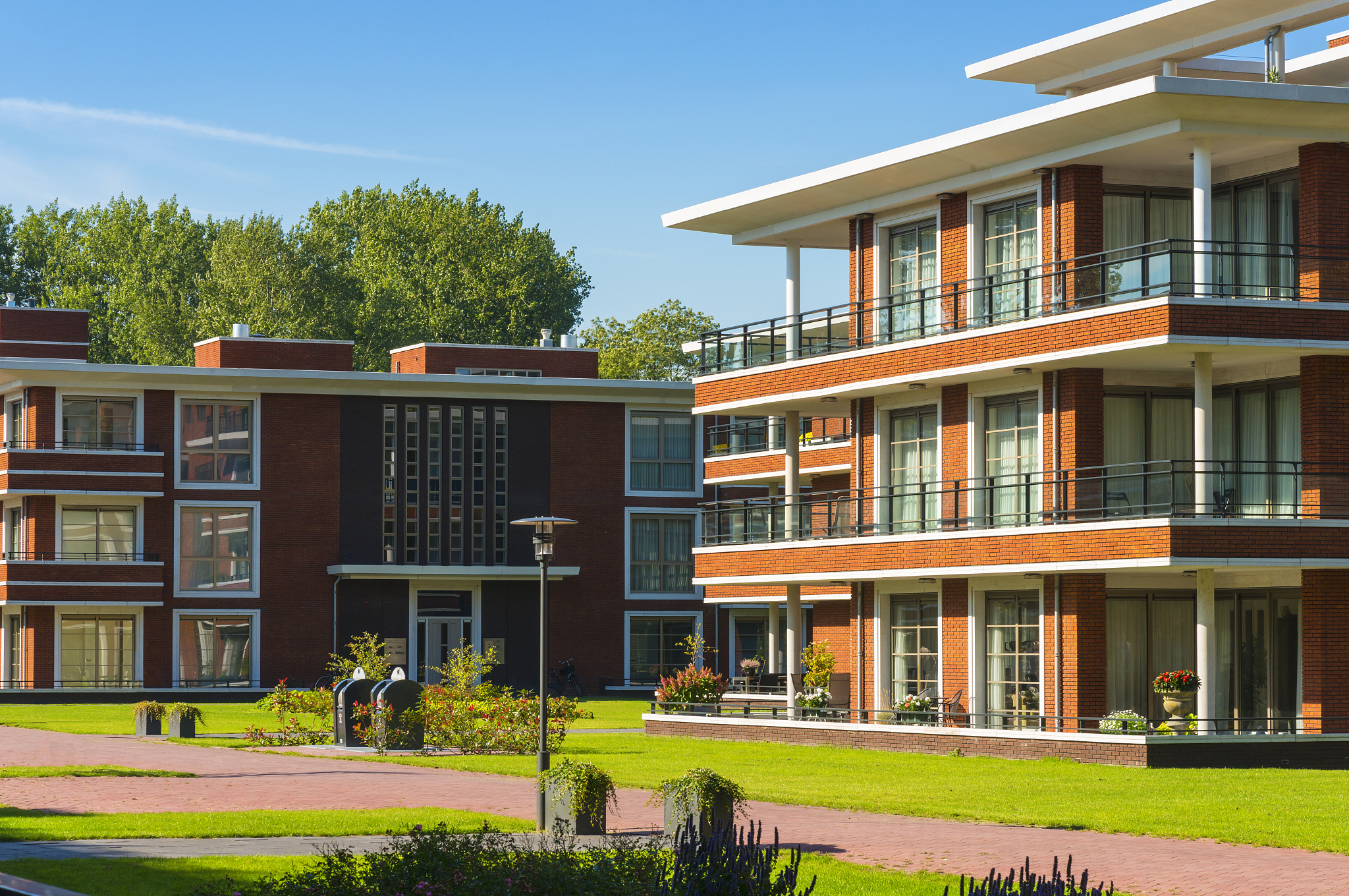 modern apartment blocks