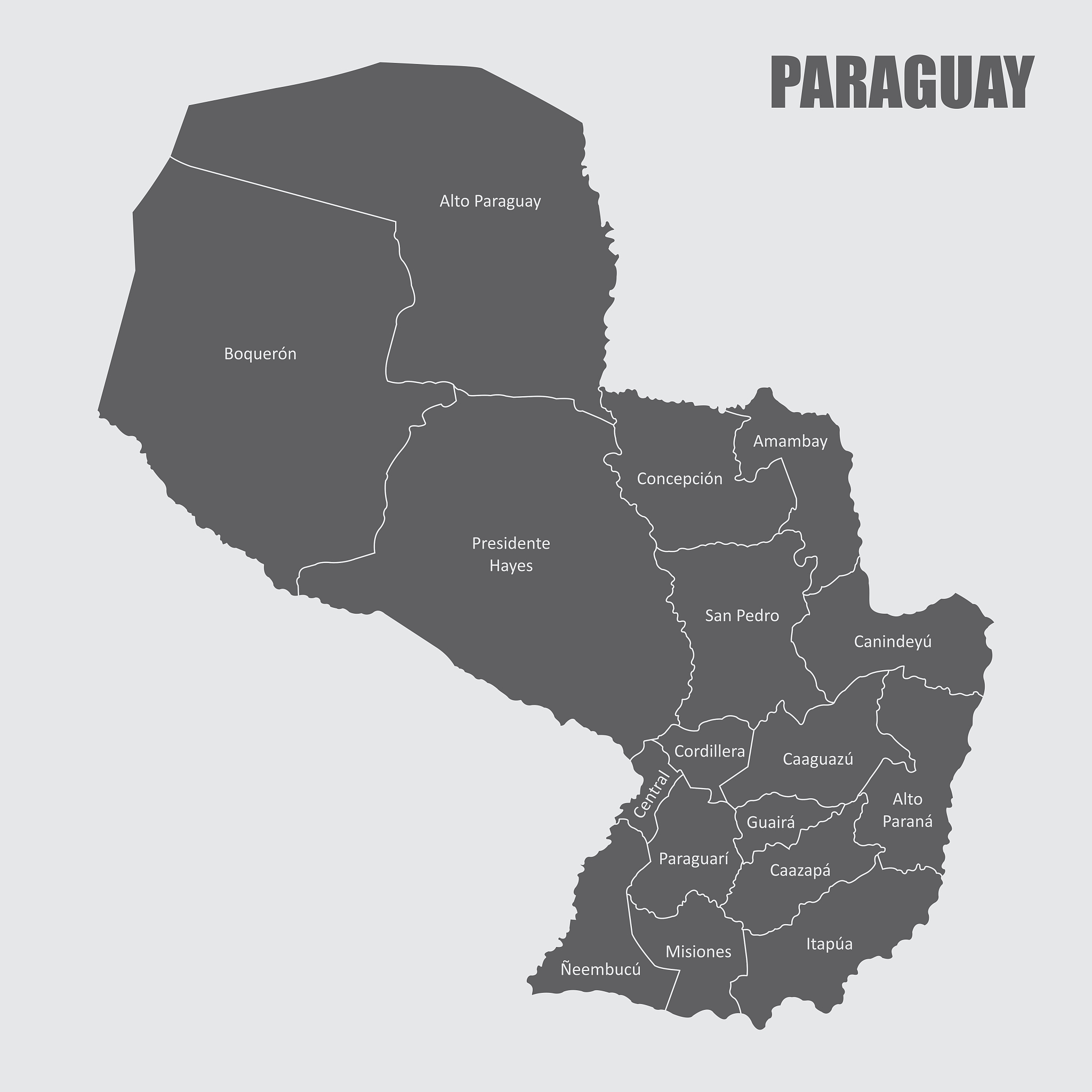 paraguay regions map