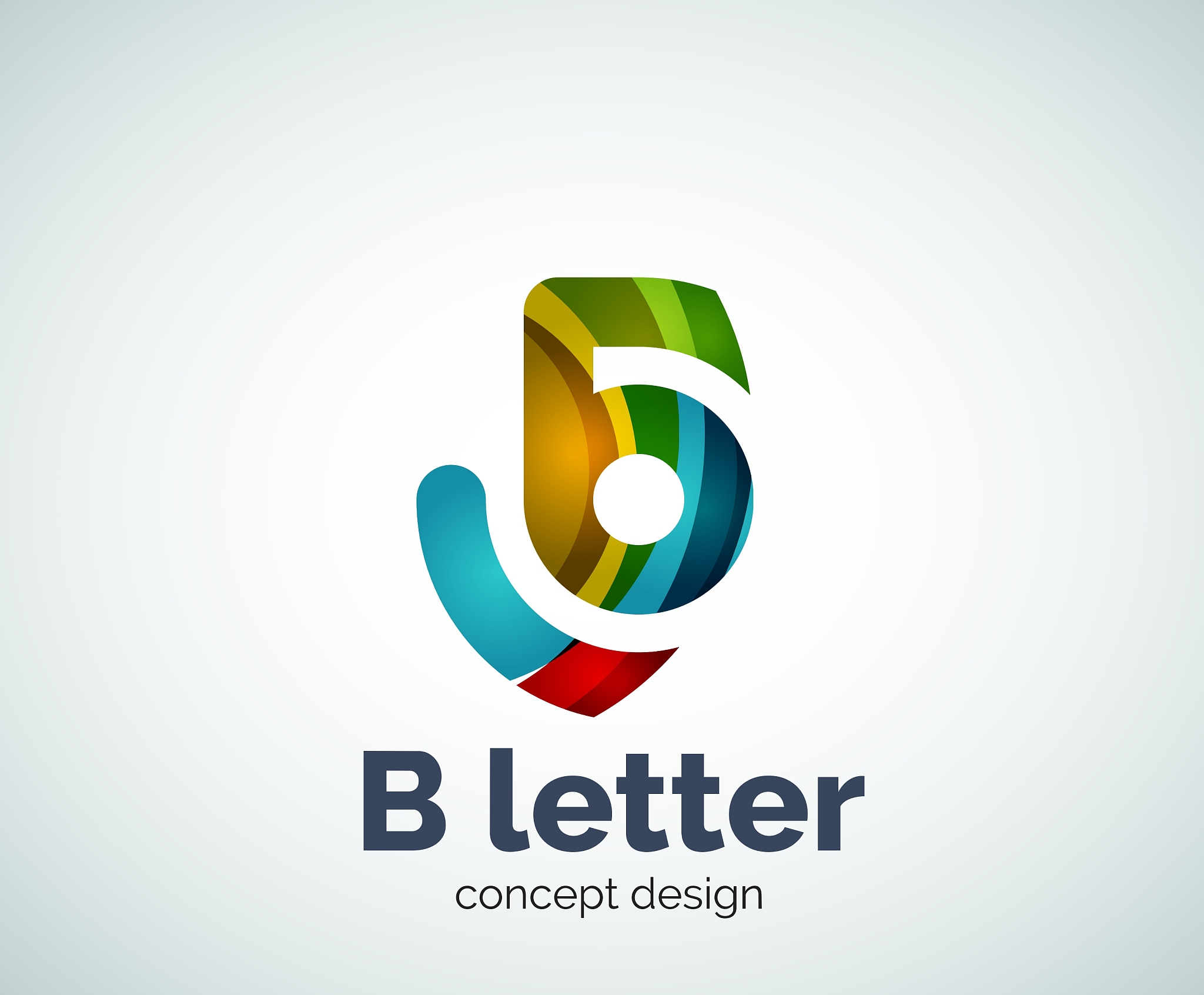 b letter concept logo template