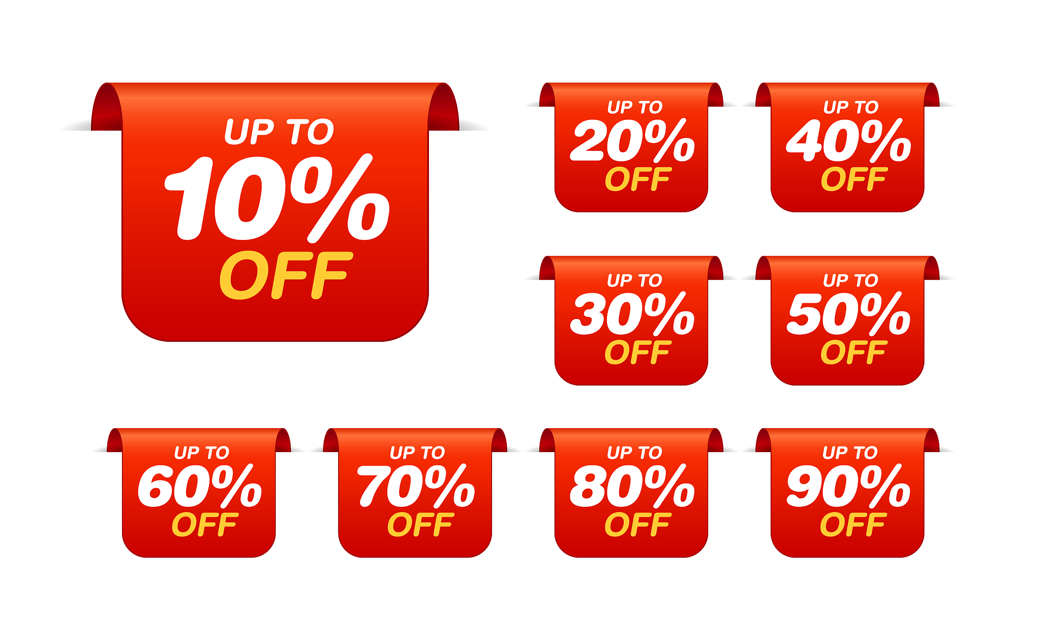 set sale tags bookmark discount stickers pack