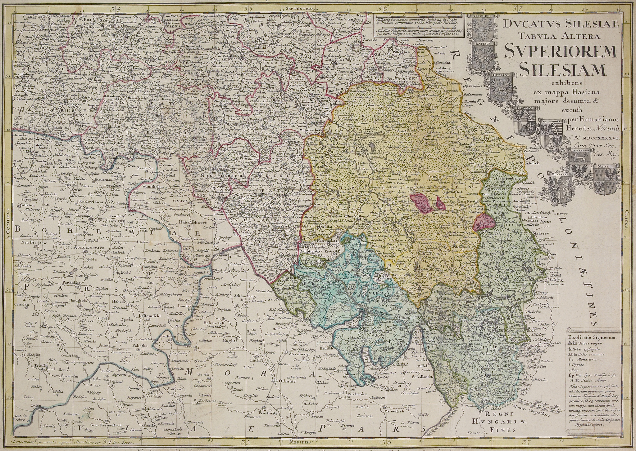 antique map of silesia