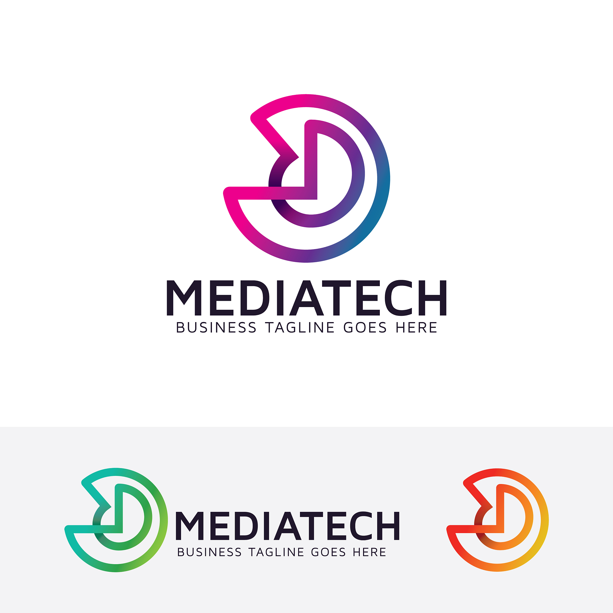 media technology logo design