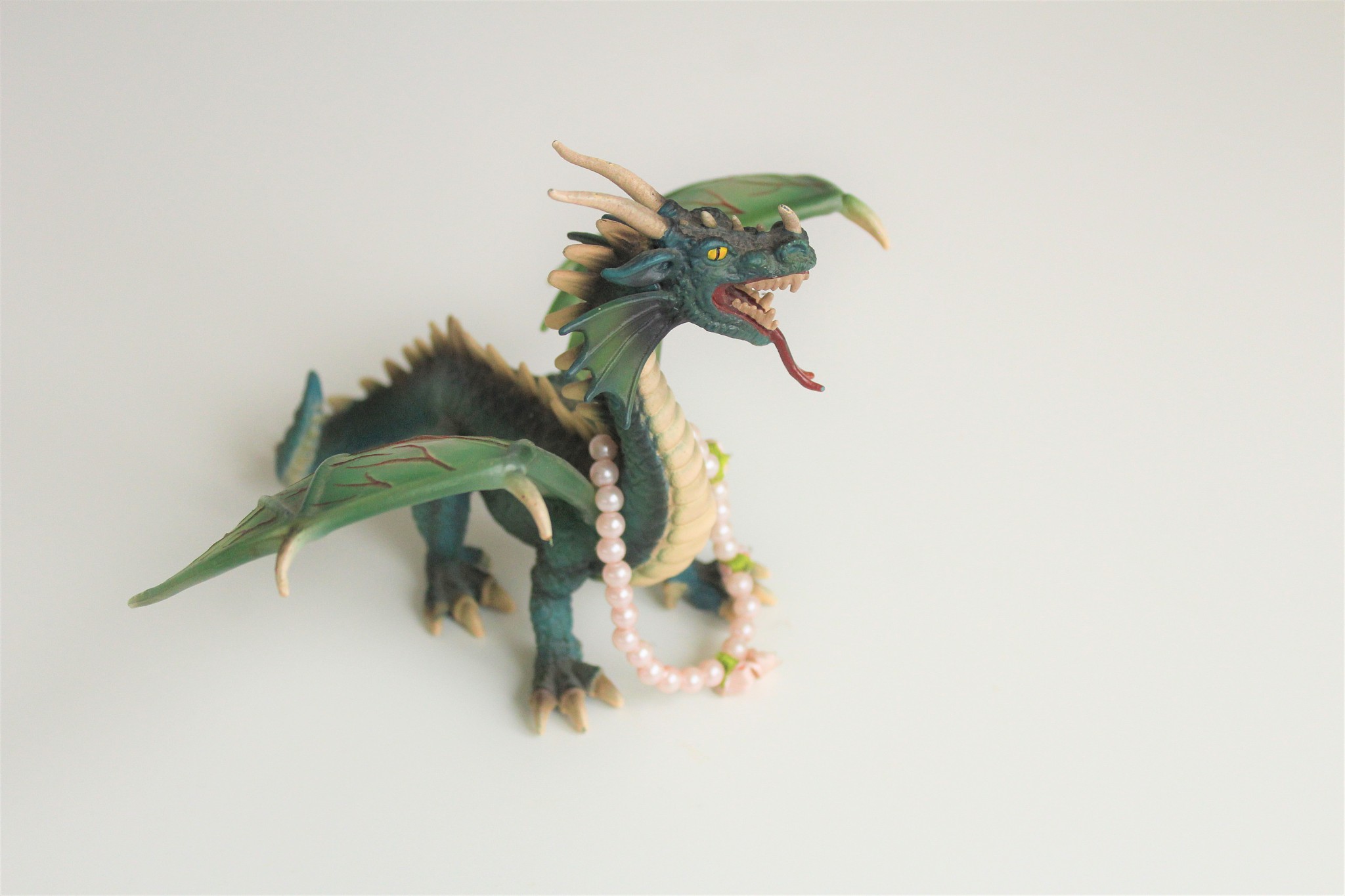 dragon toy and white background.