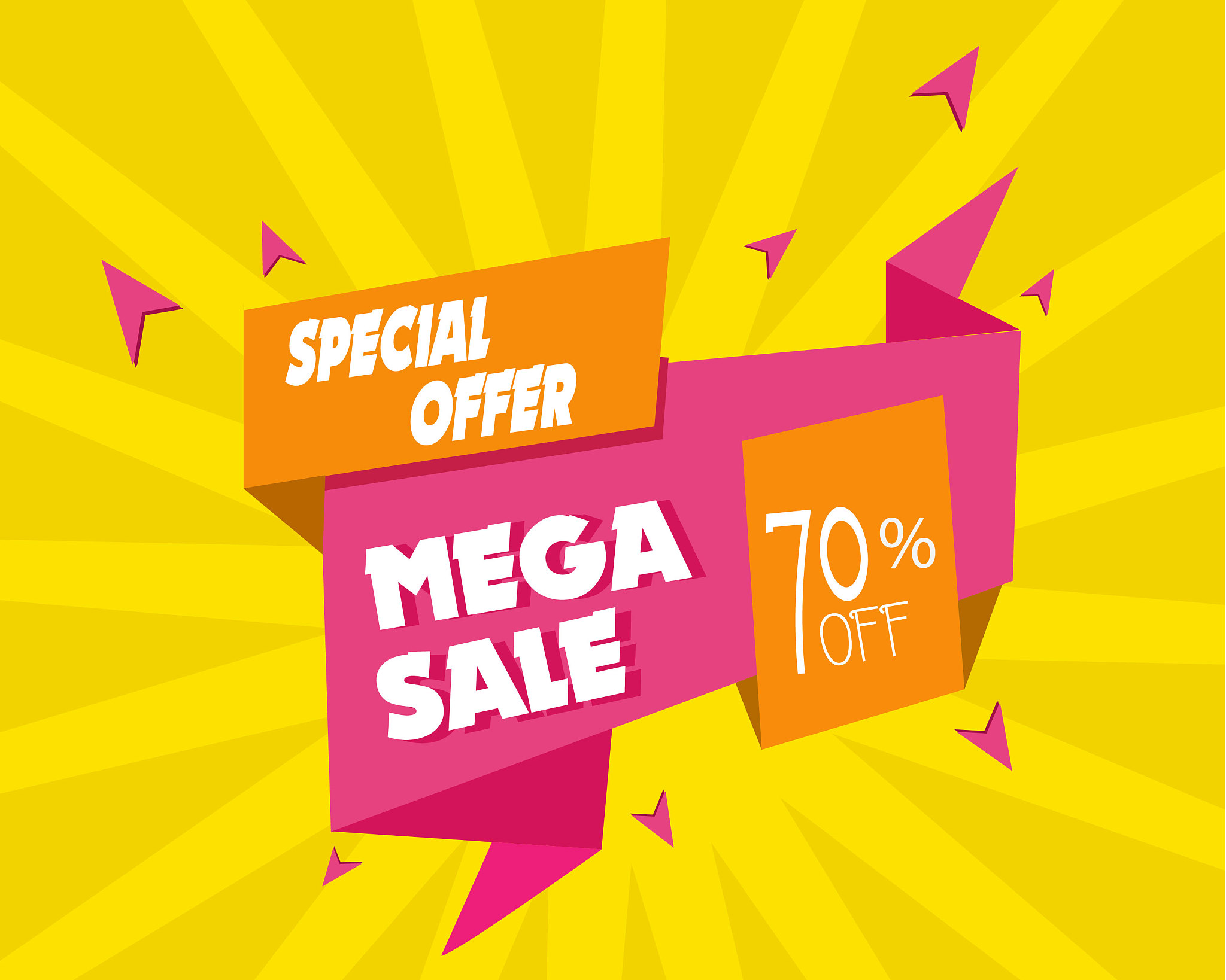 mega sale banner creative design - illustration
