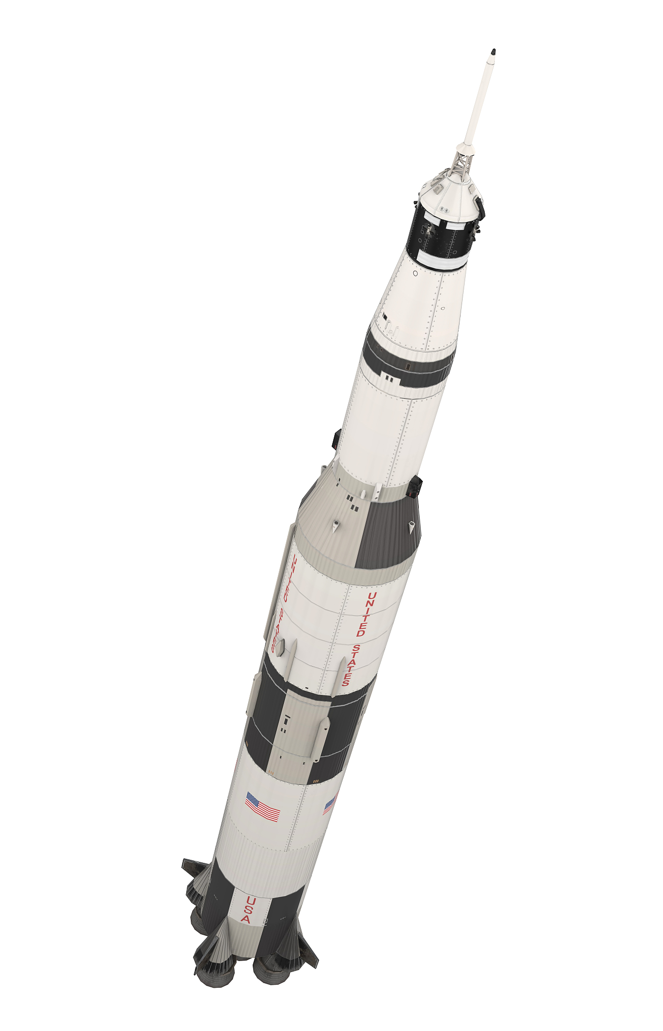 saturn v rocket isolated