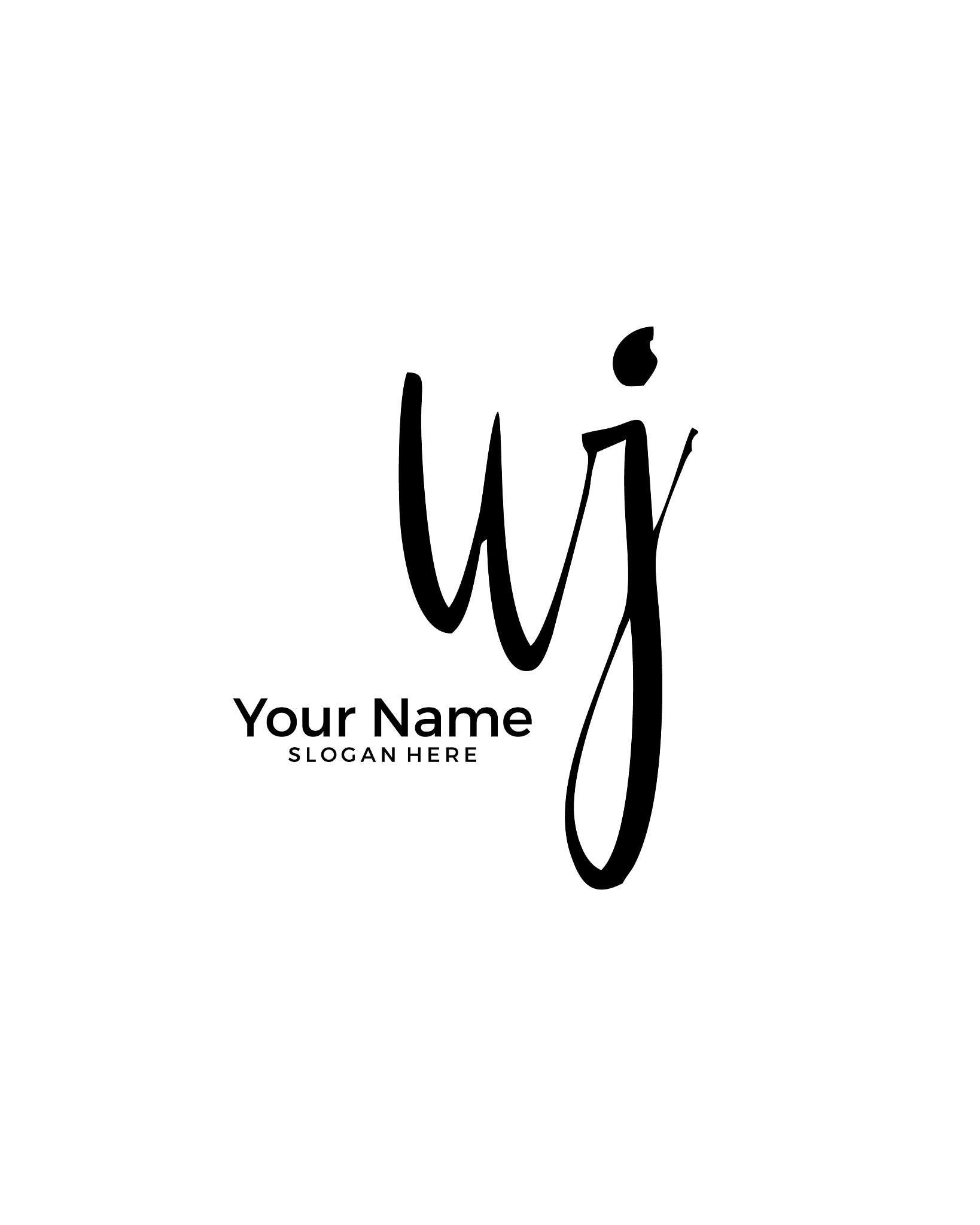 w j wj initial logo signature handwriting