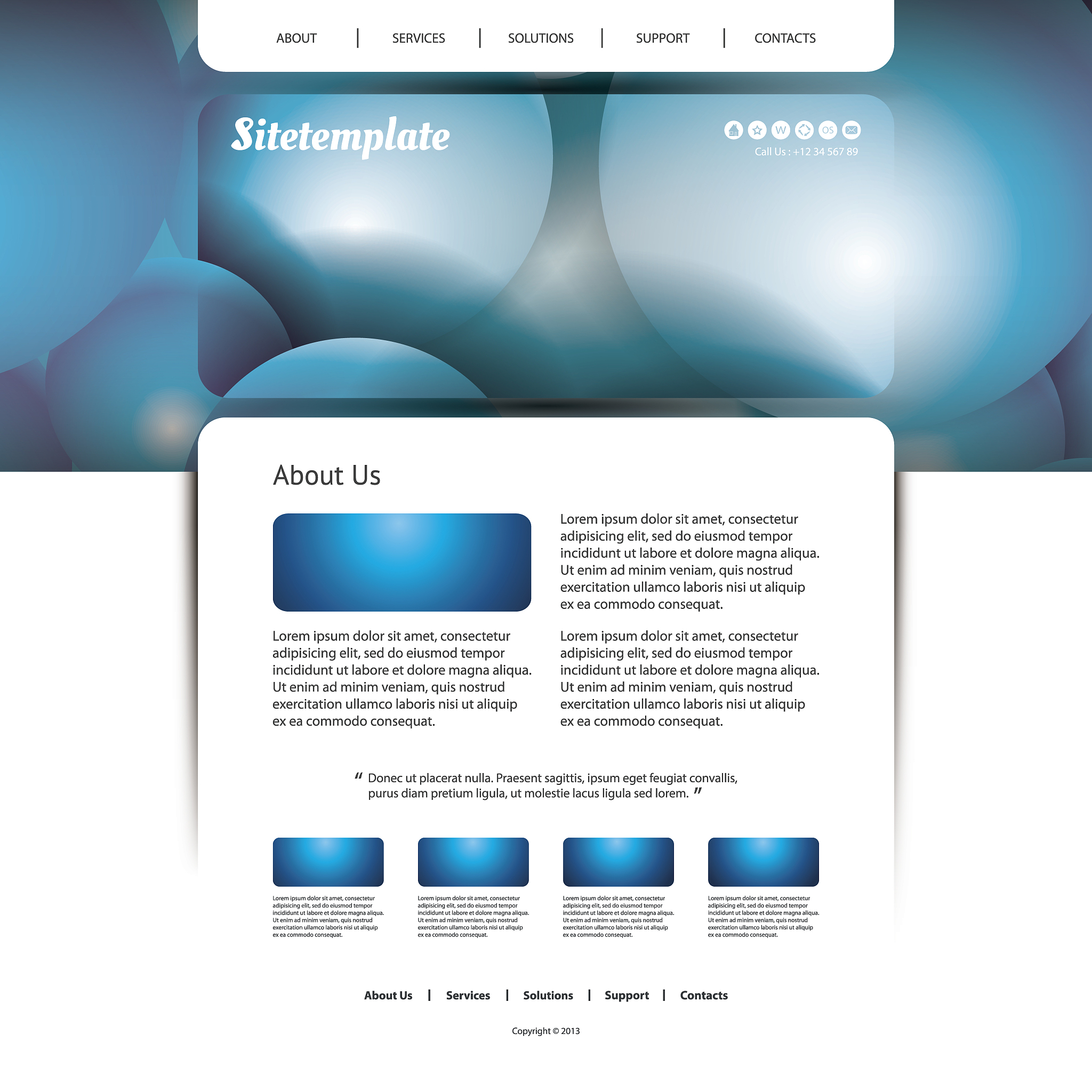 one page website template