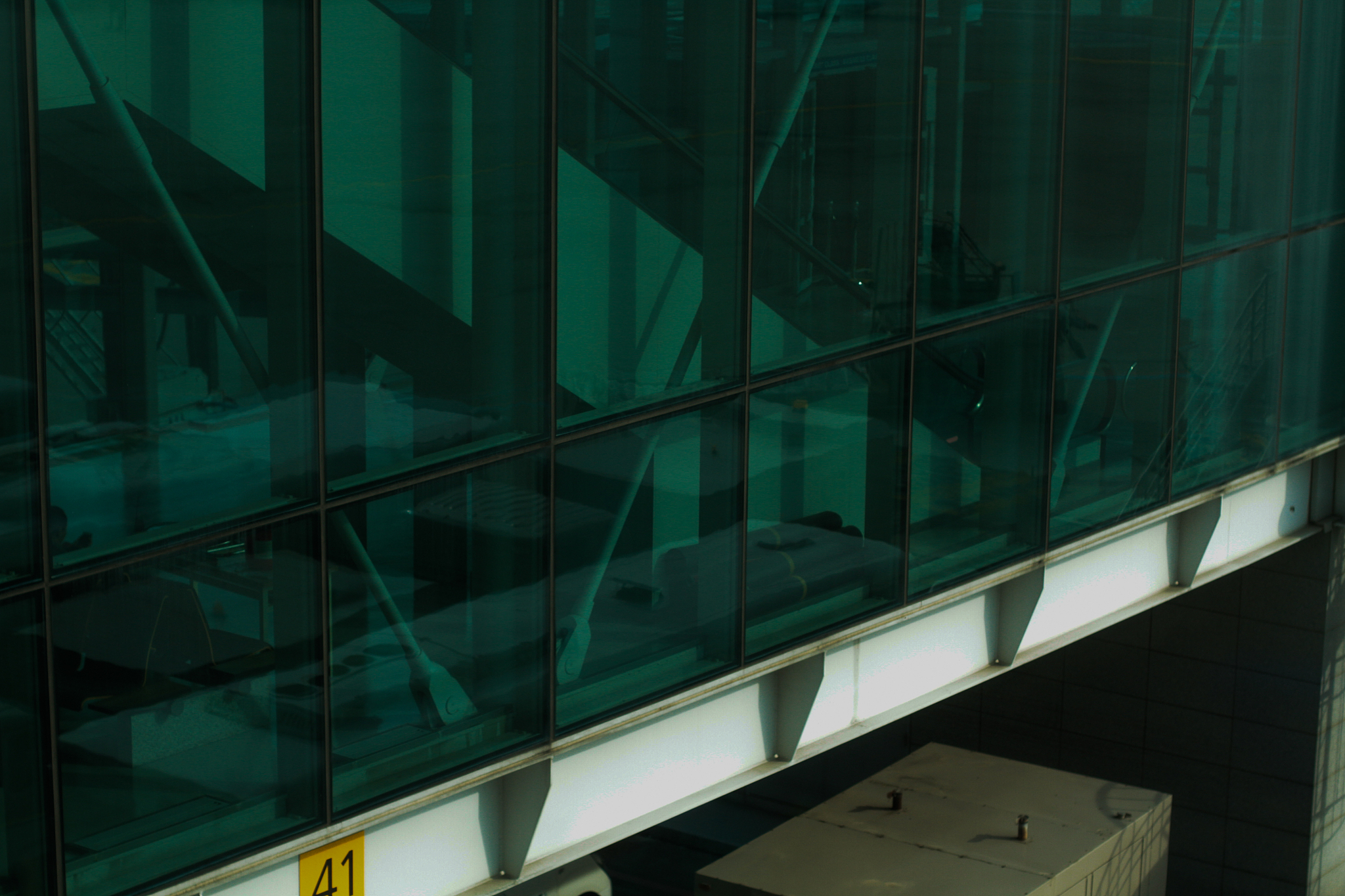 high angle view of glass window