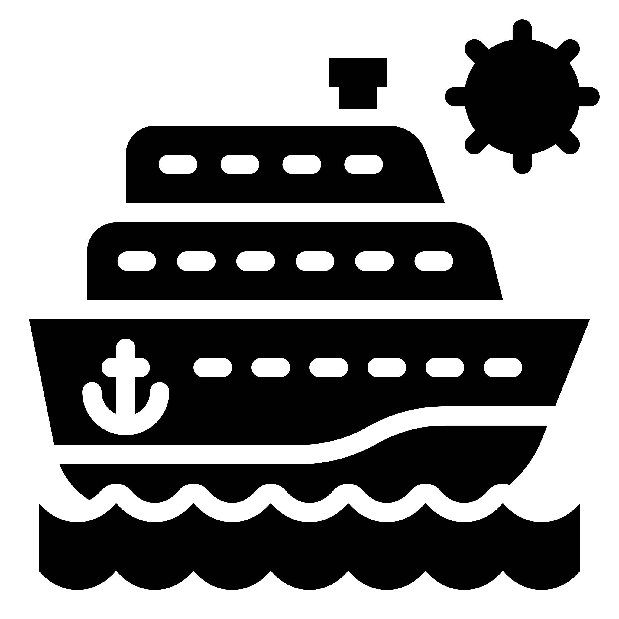 cruise ships vector illustration, solid style icon