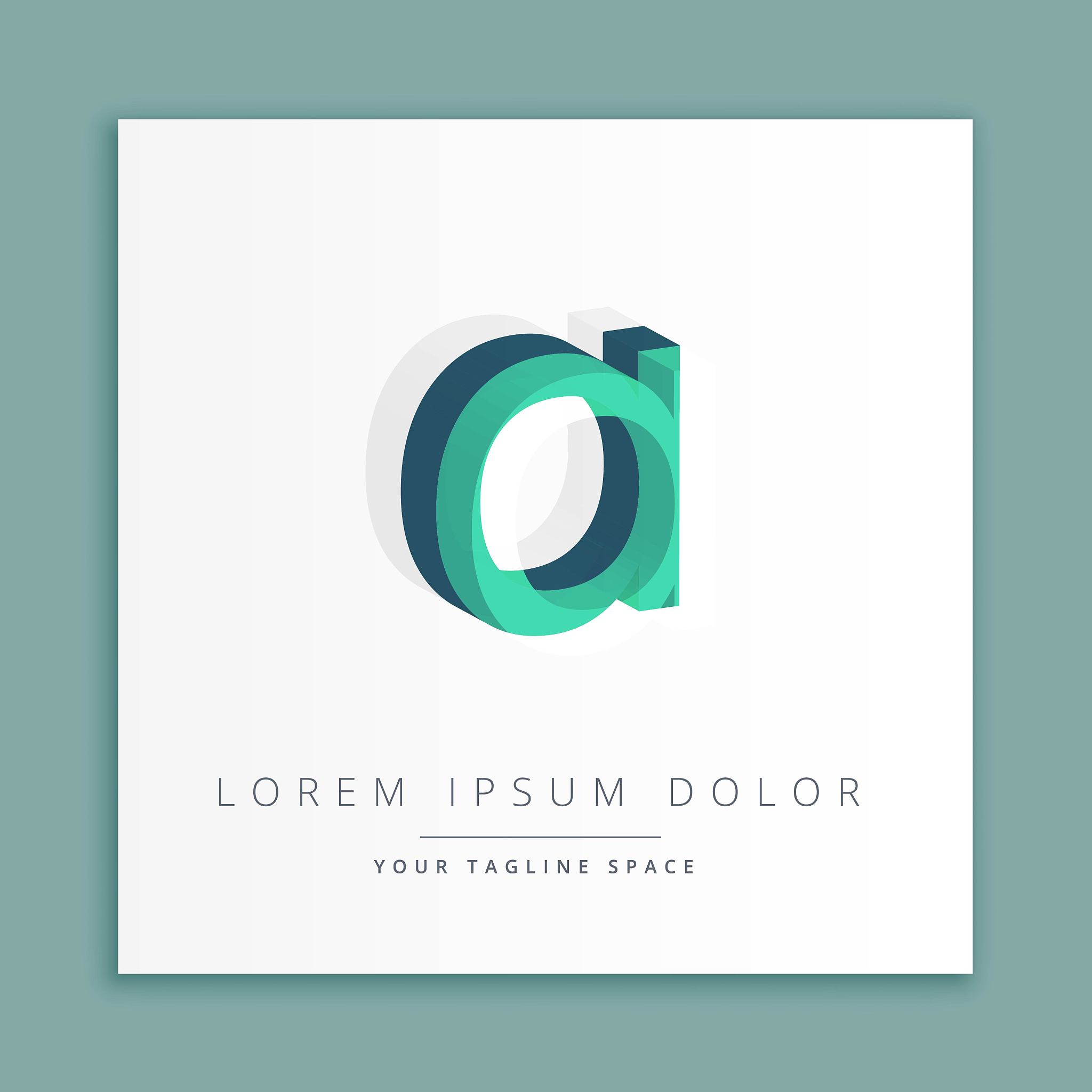 3d abstract style logo with letter a