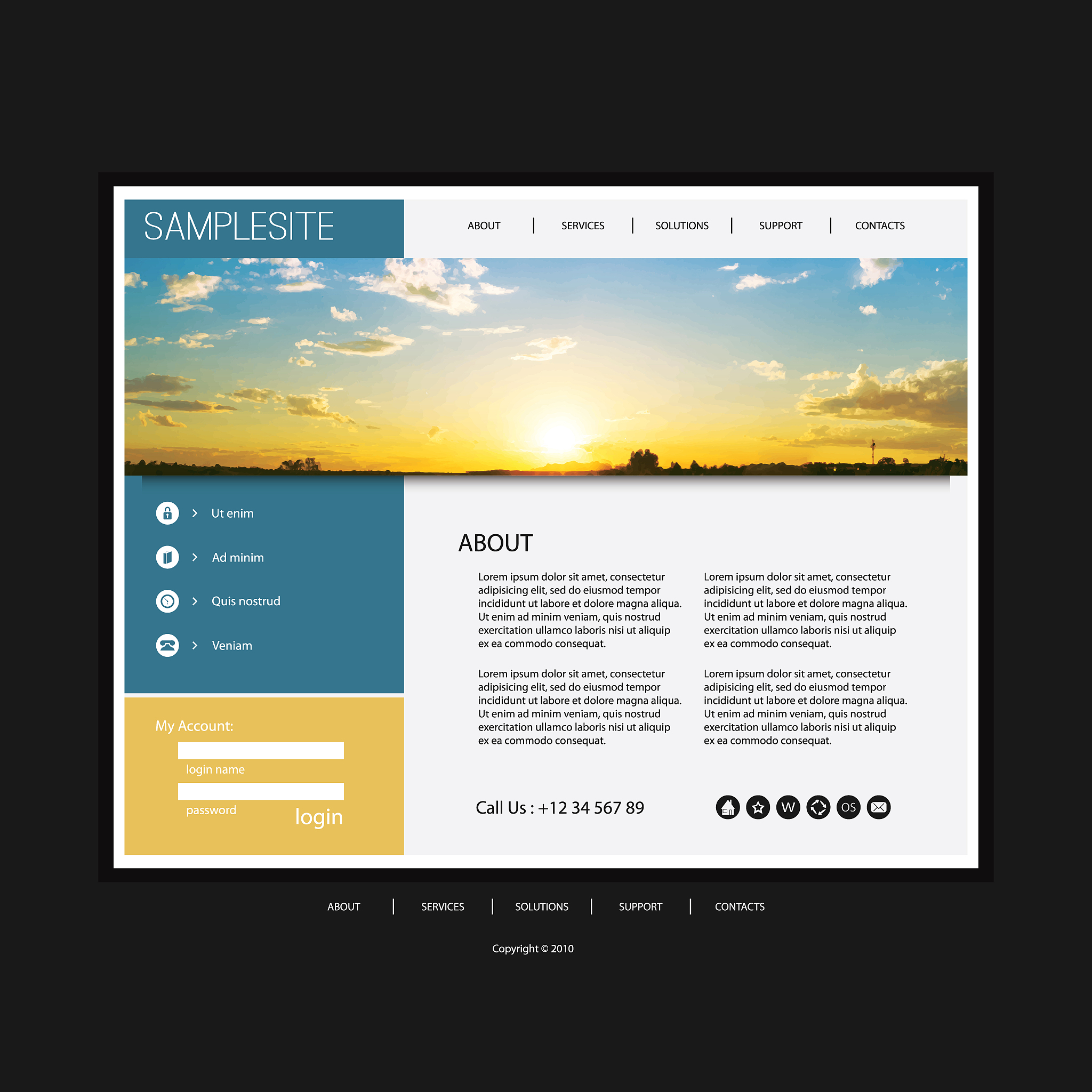 one page website template
