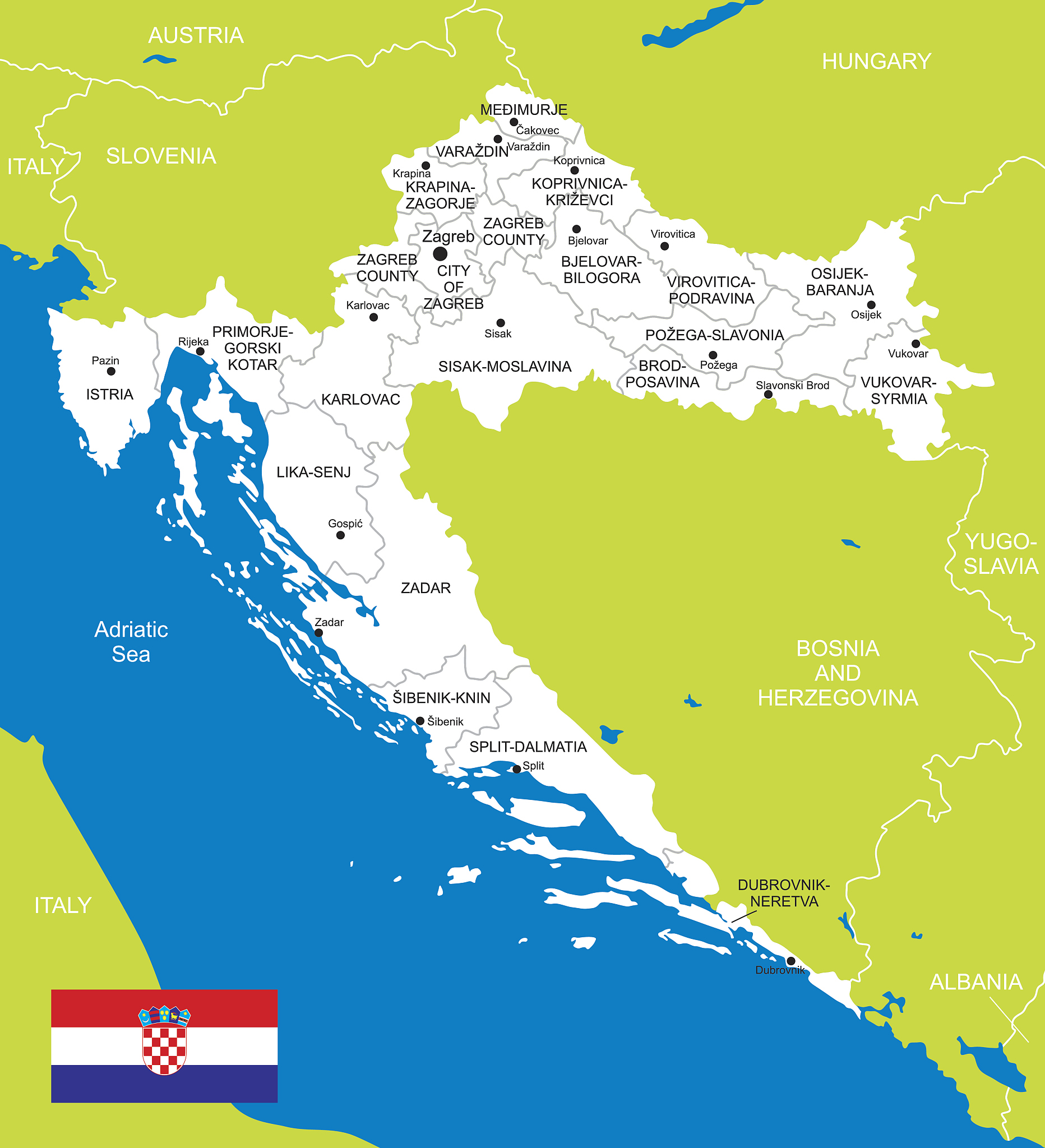 map of croatia