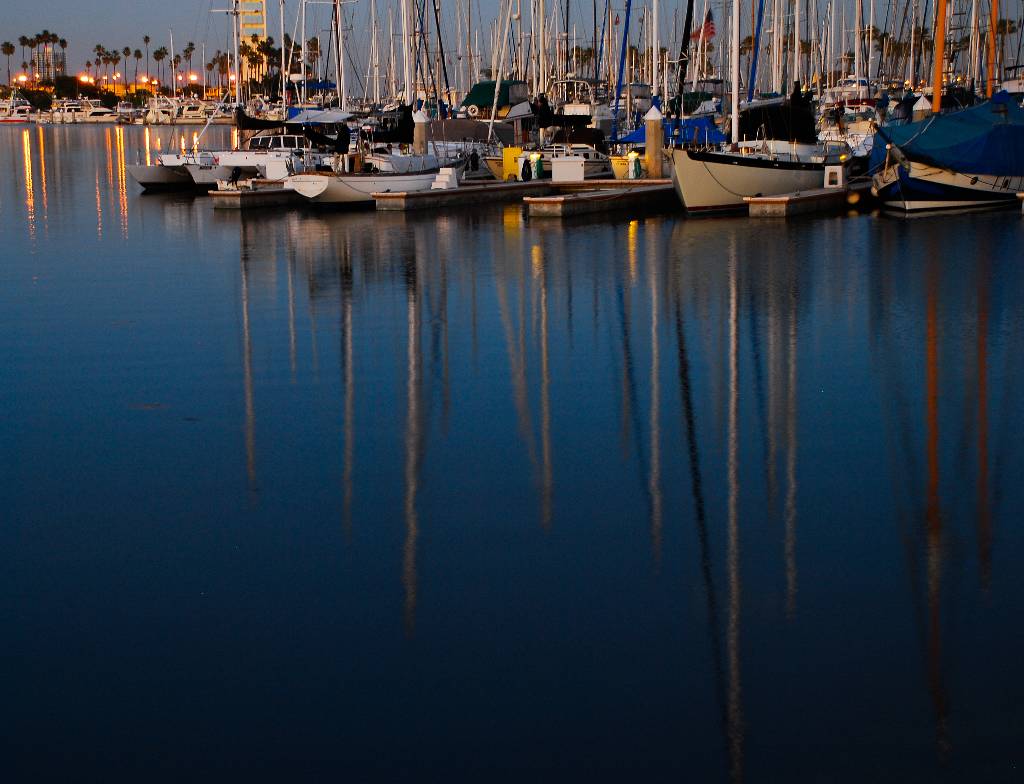boat deck reflection in sunset