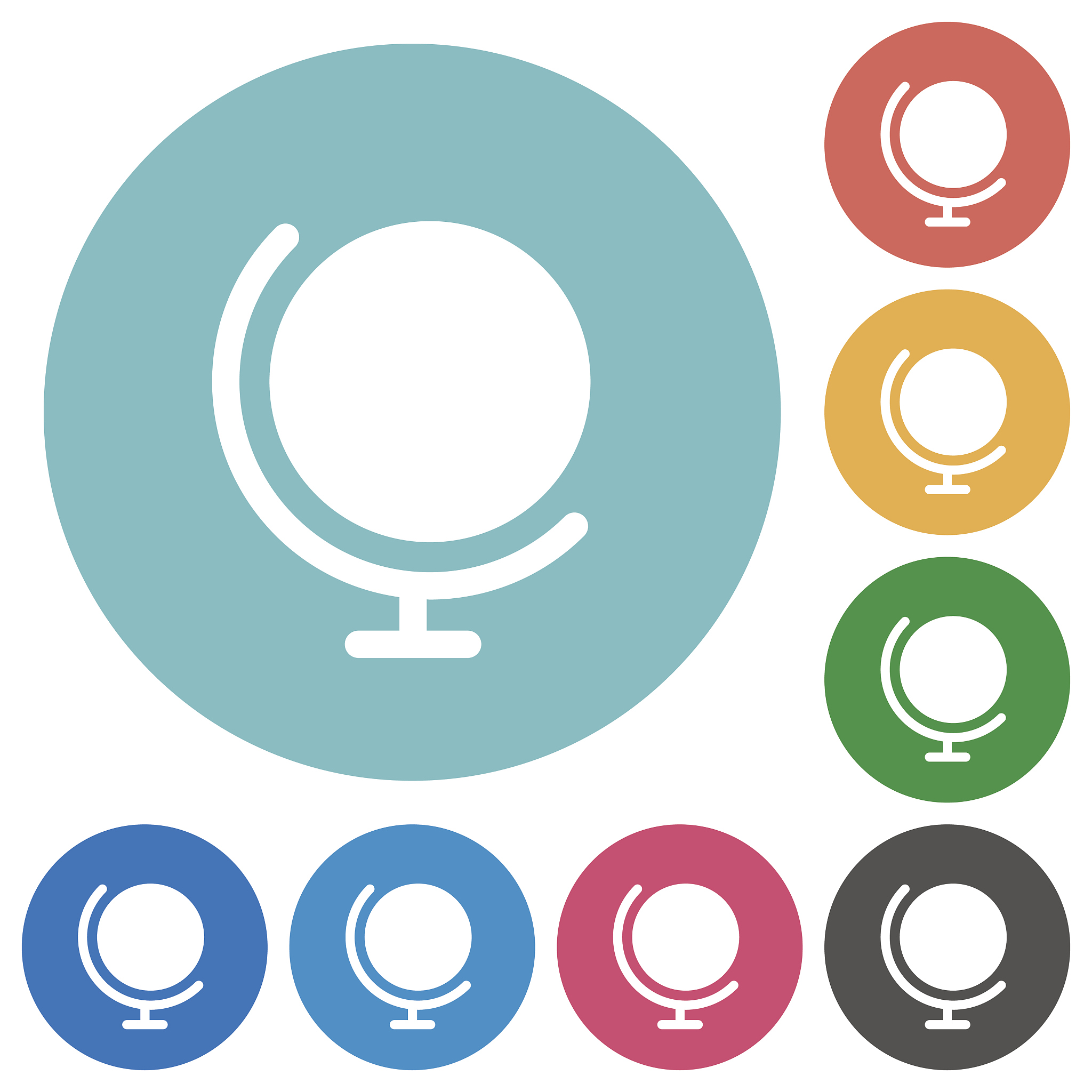 flat globe icons