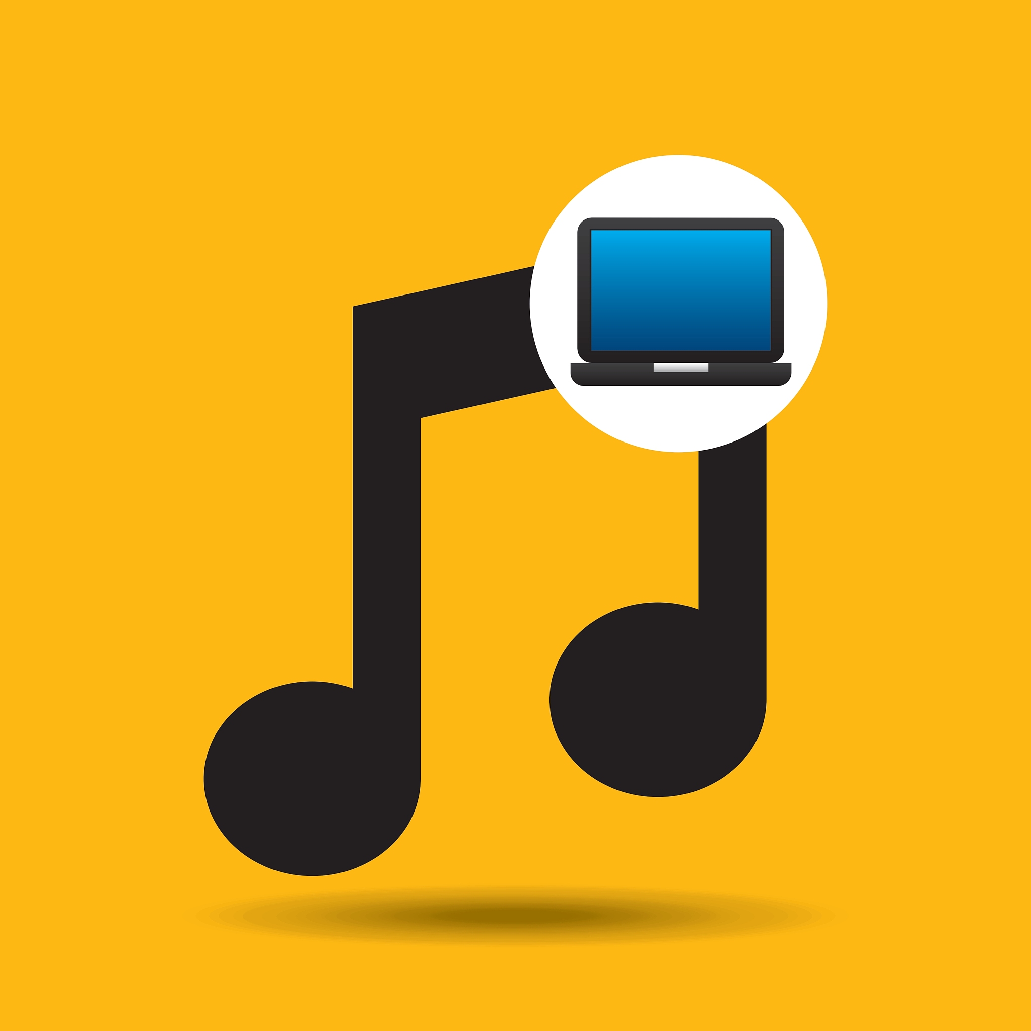 laptop icon music social media