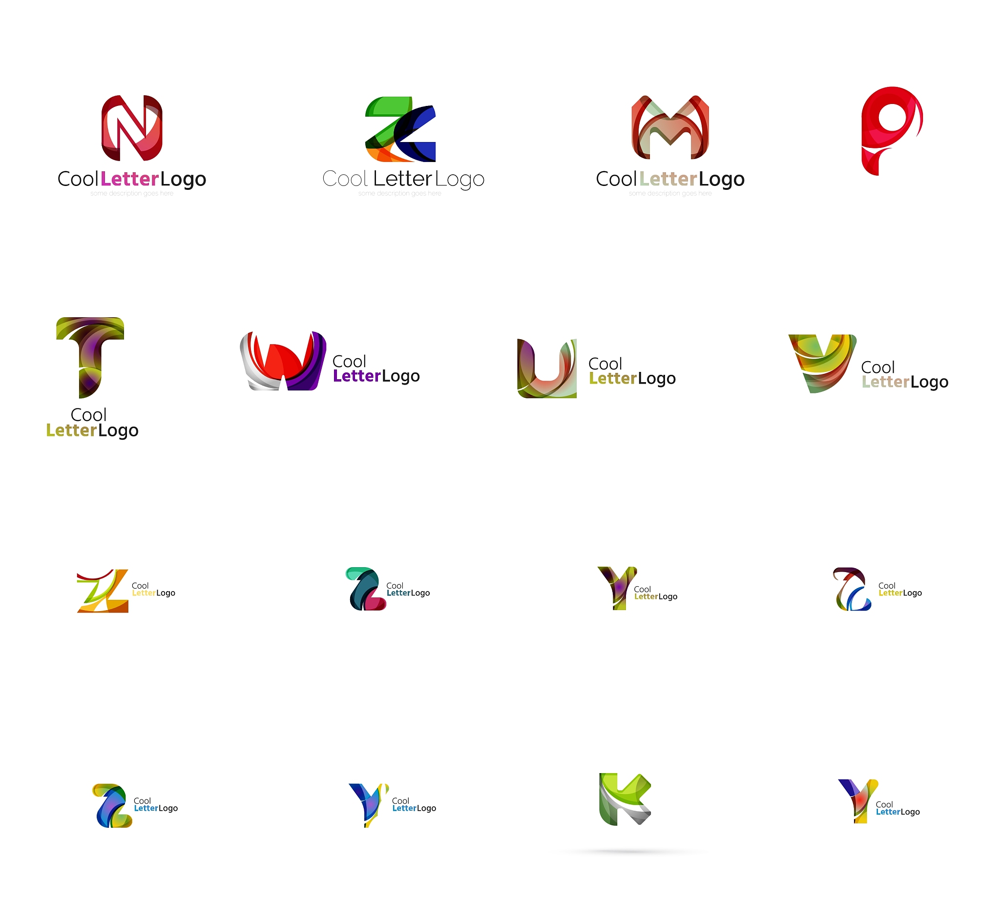 set of universal company logo ideas business icon