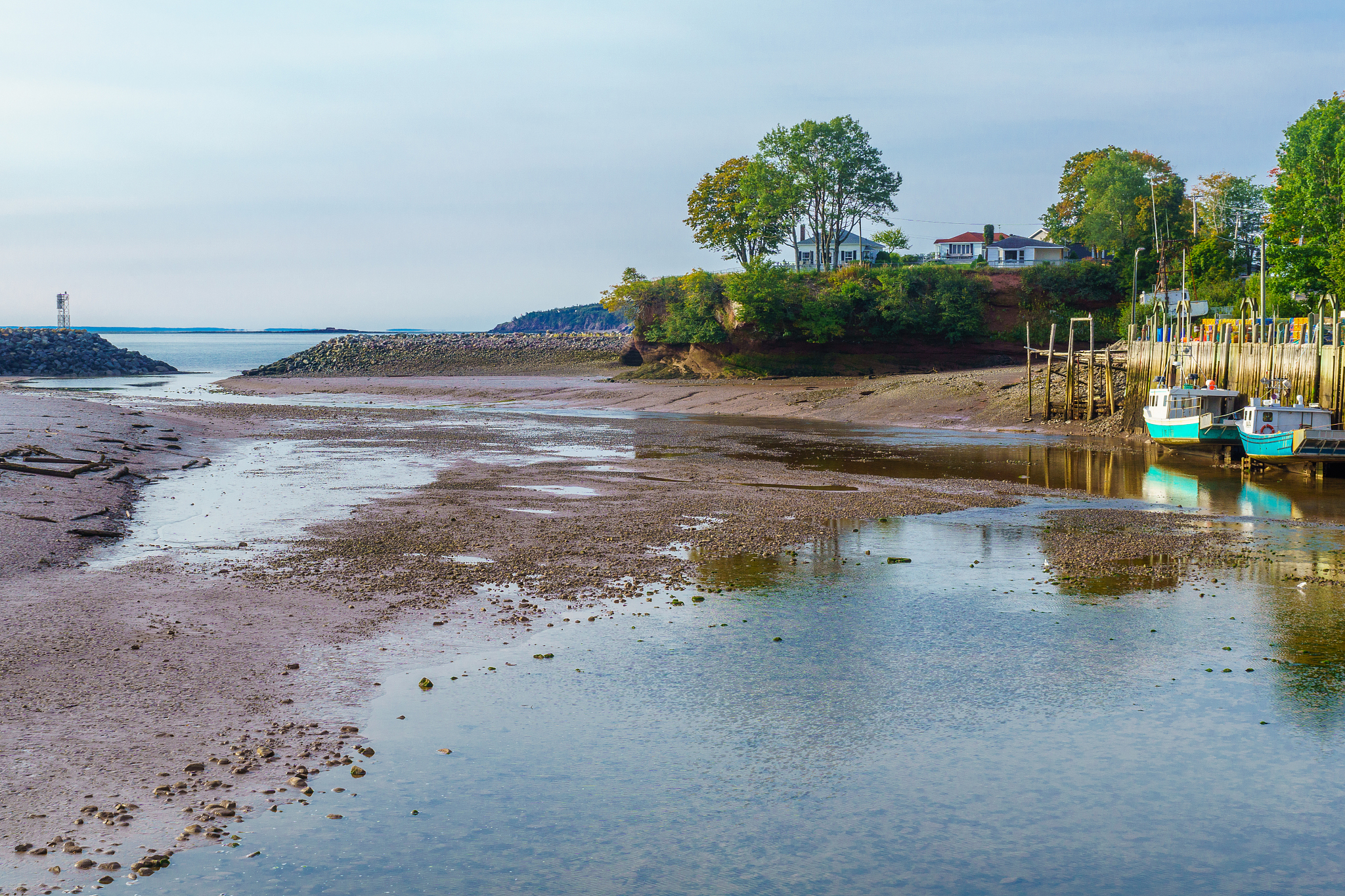 harbor at low tide, in st. martins