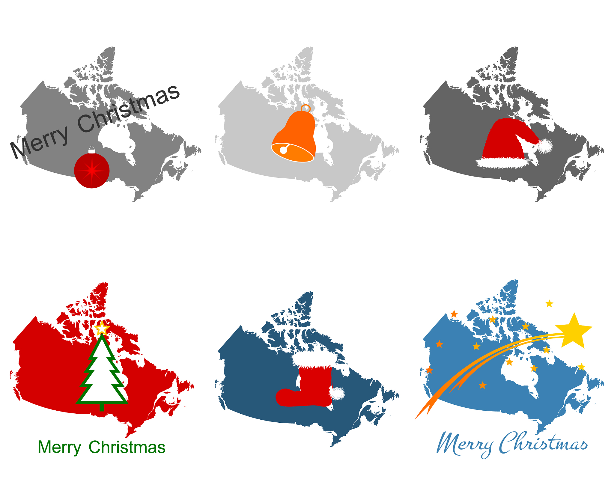map canada with christmas symbols