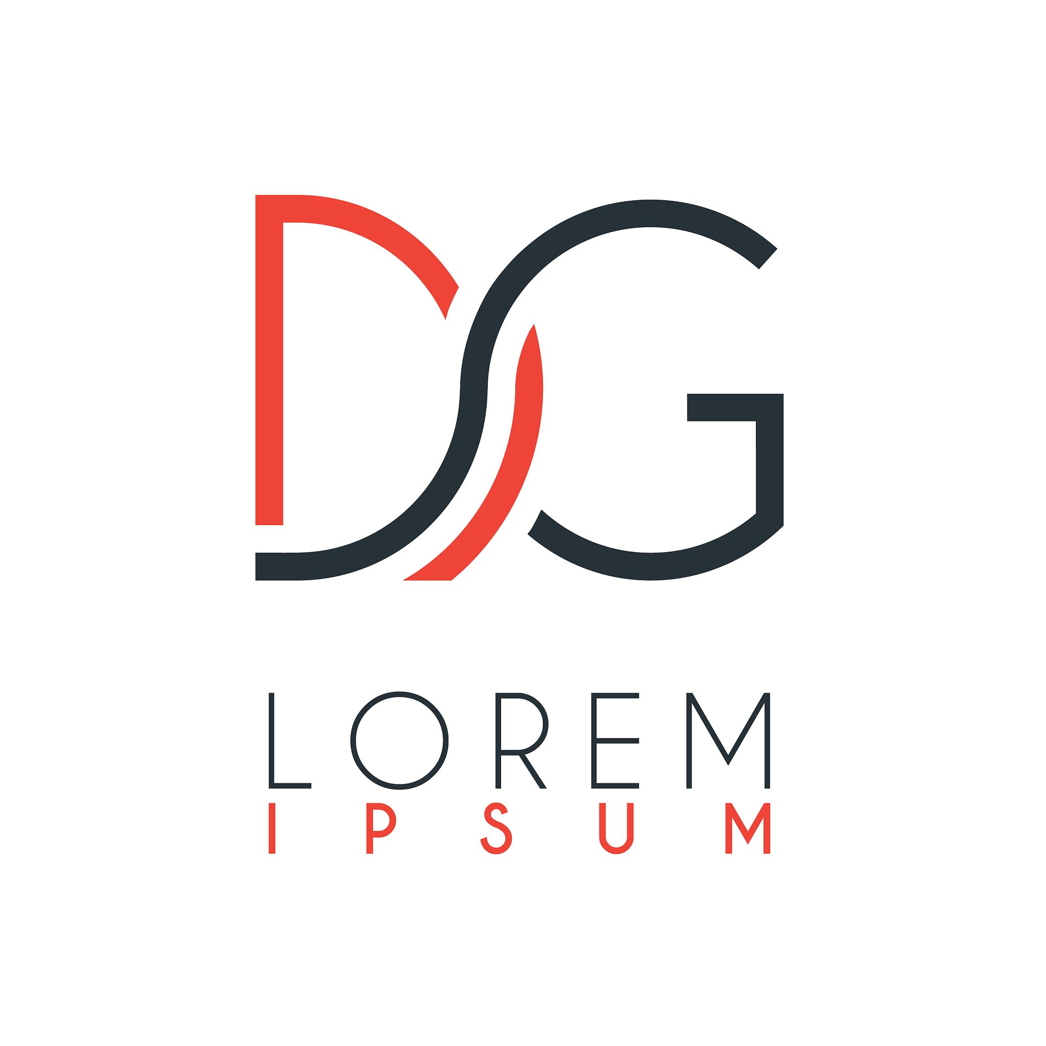 the logo between letter d and letter g or dg
