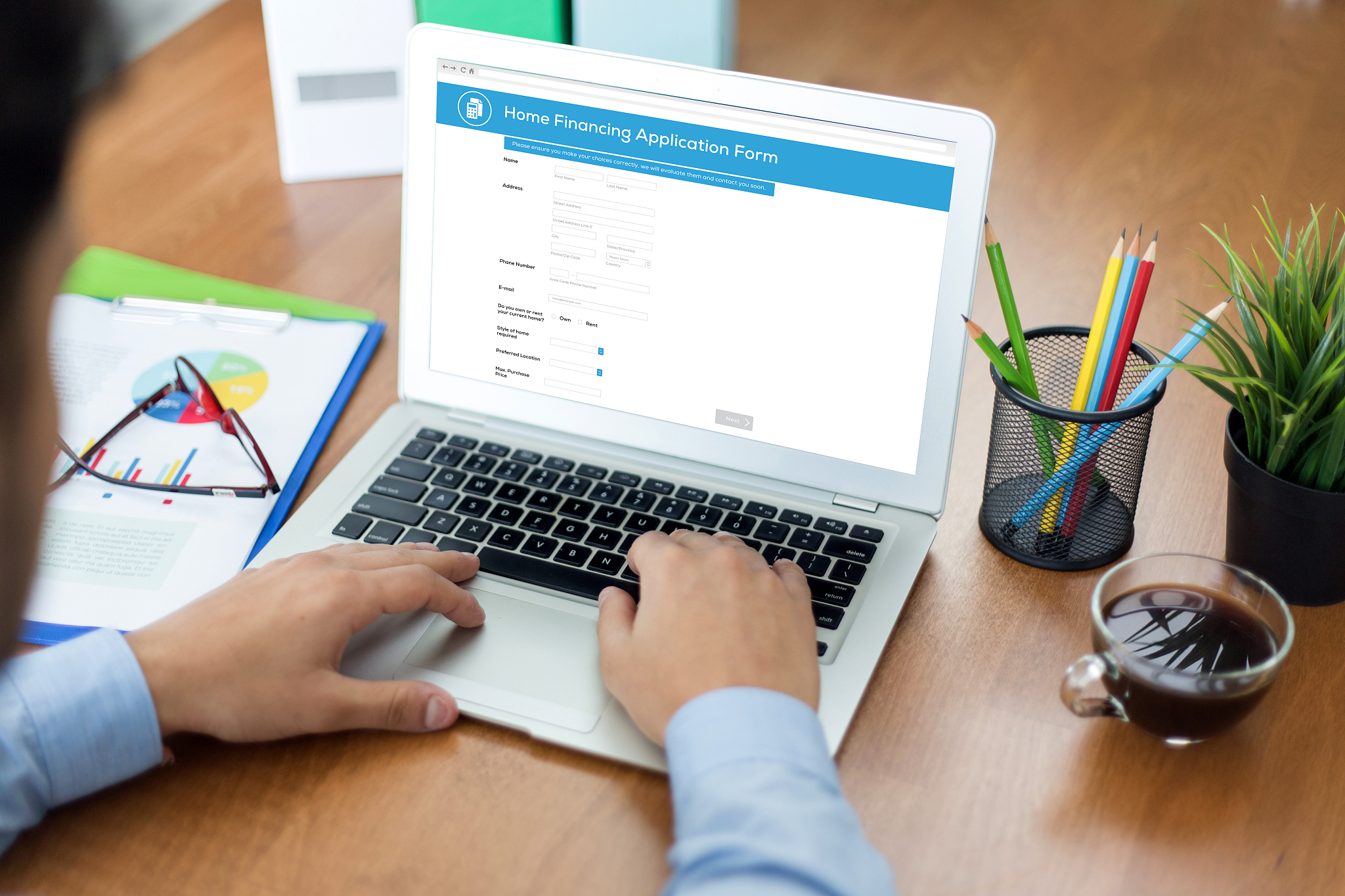 home financing application form concept