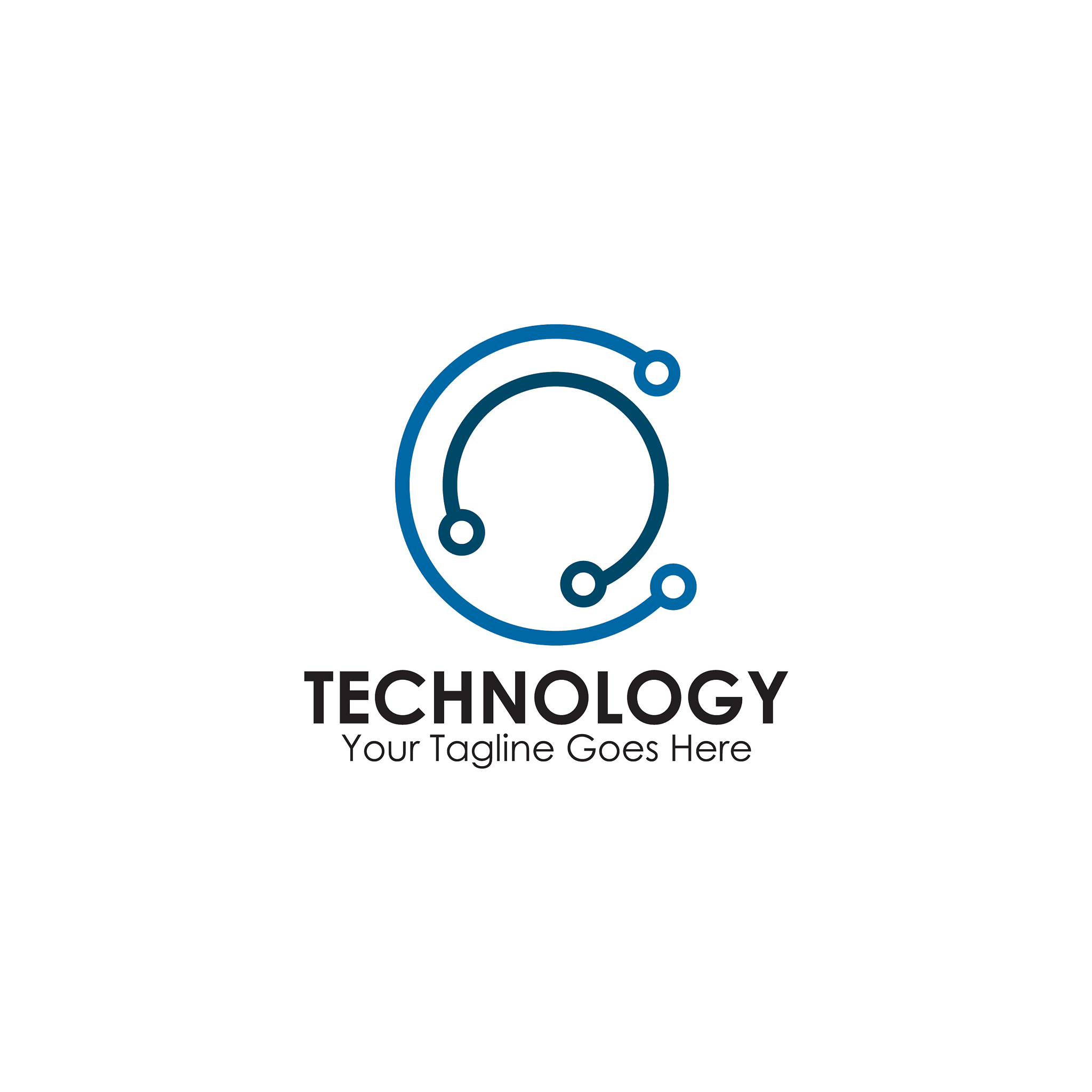 technology logo design with using circuit element