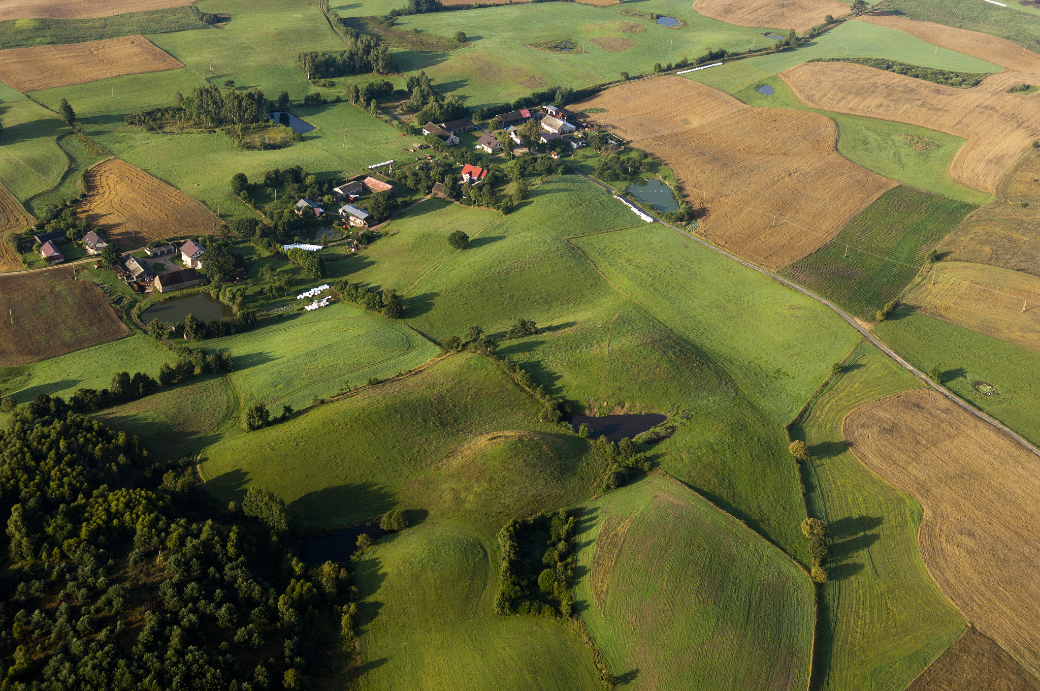 aerial photo of farmland