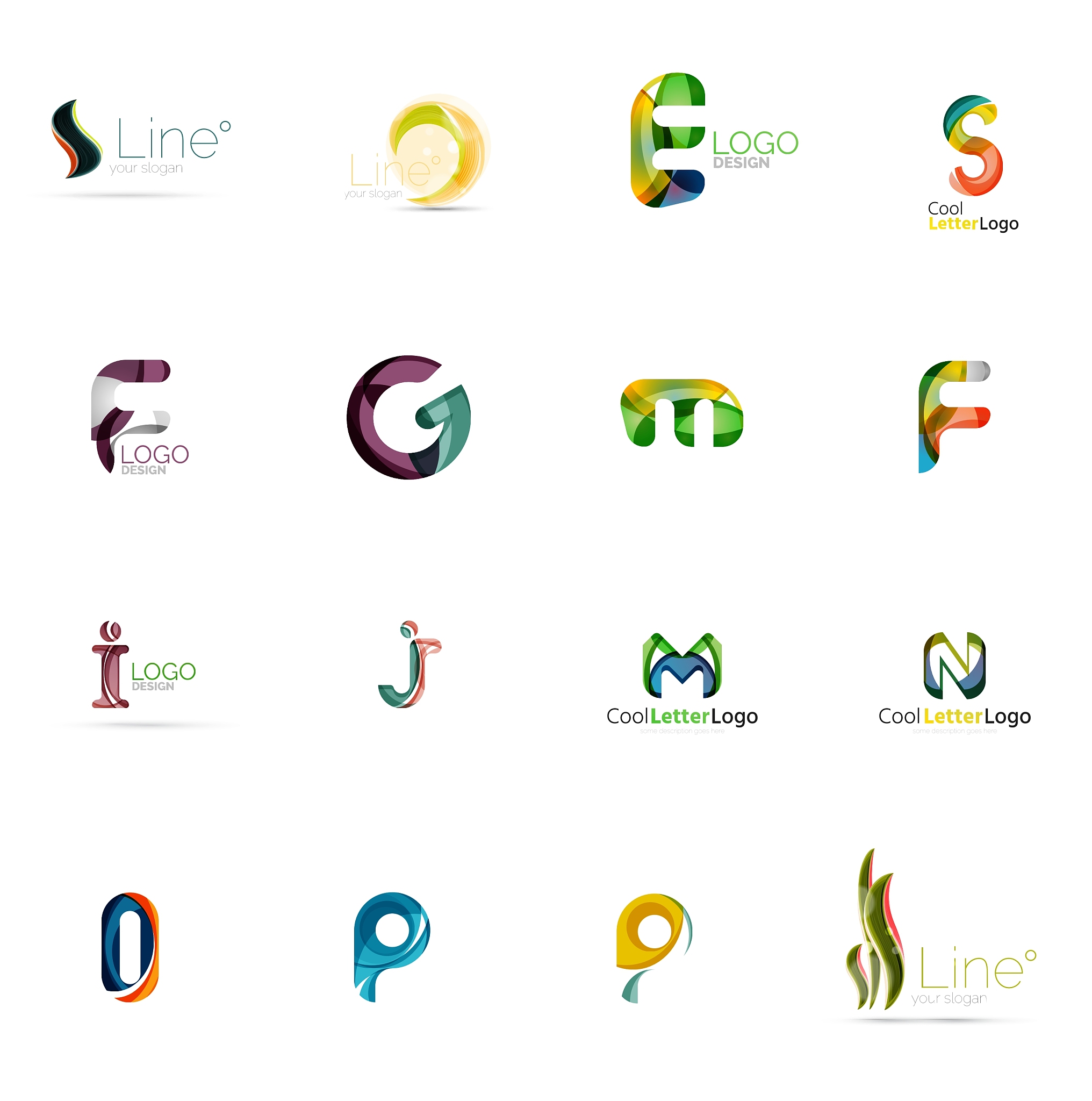 set of universal company logo ideas business icon