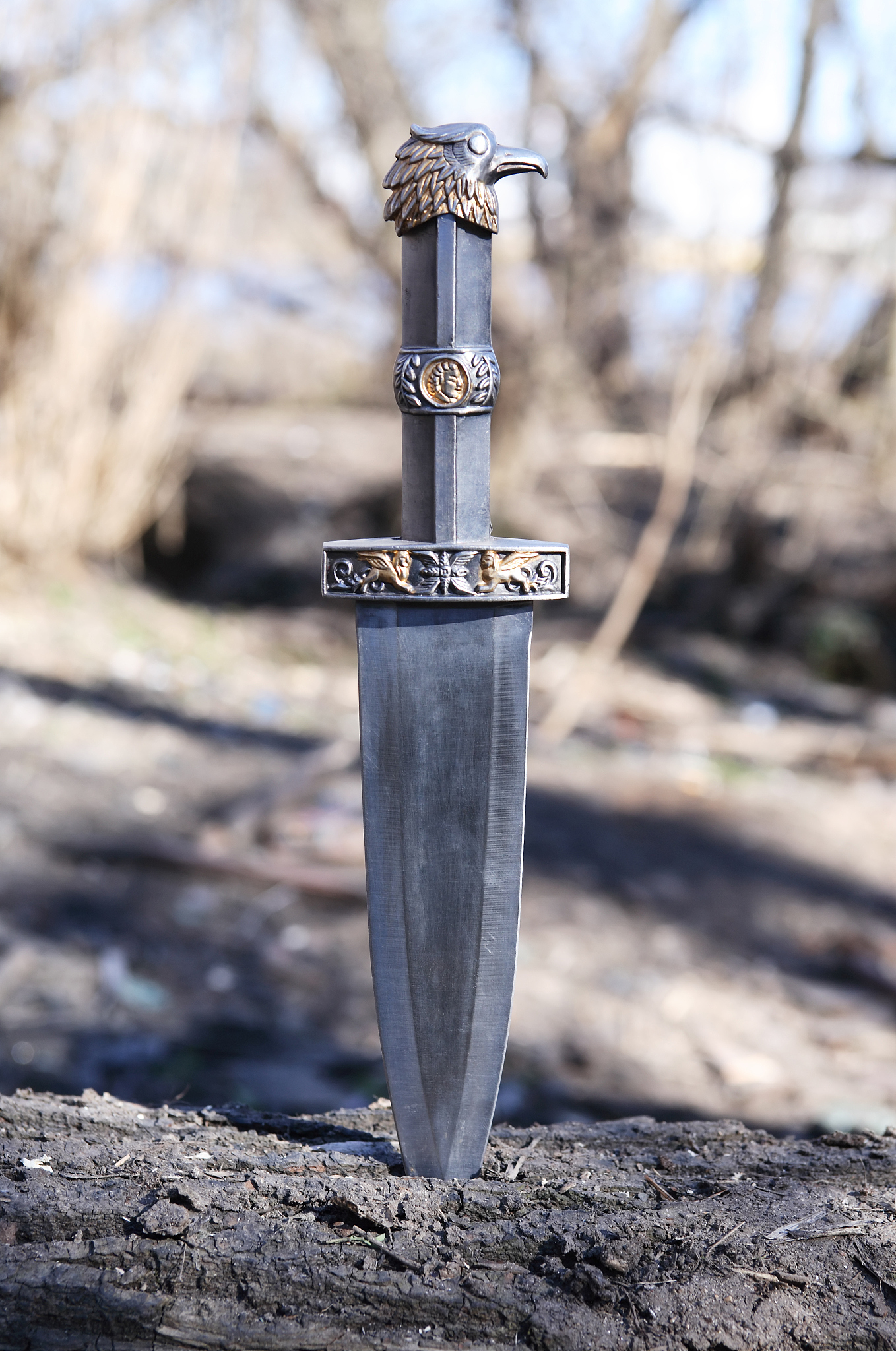 dagger in wood