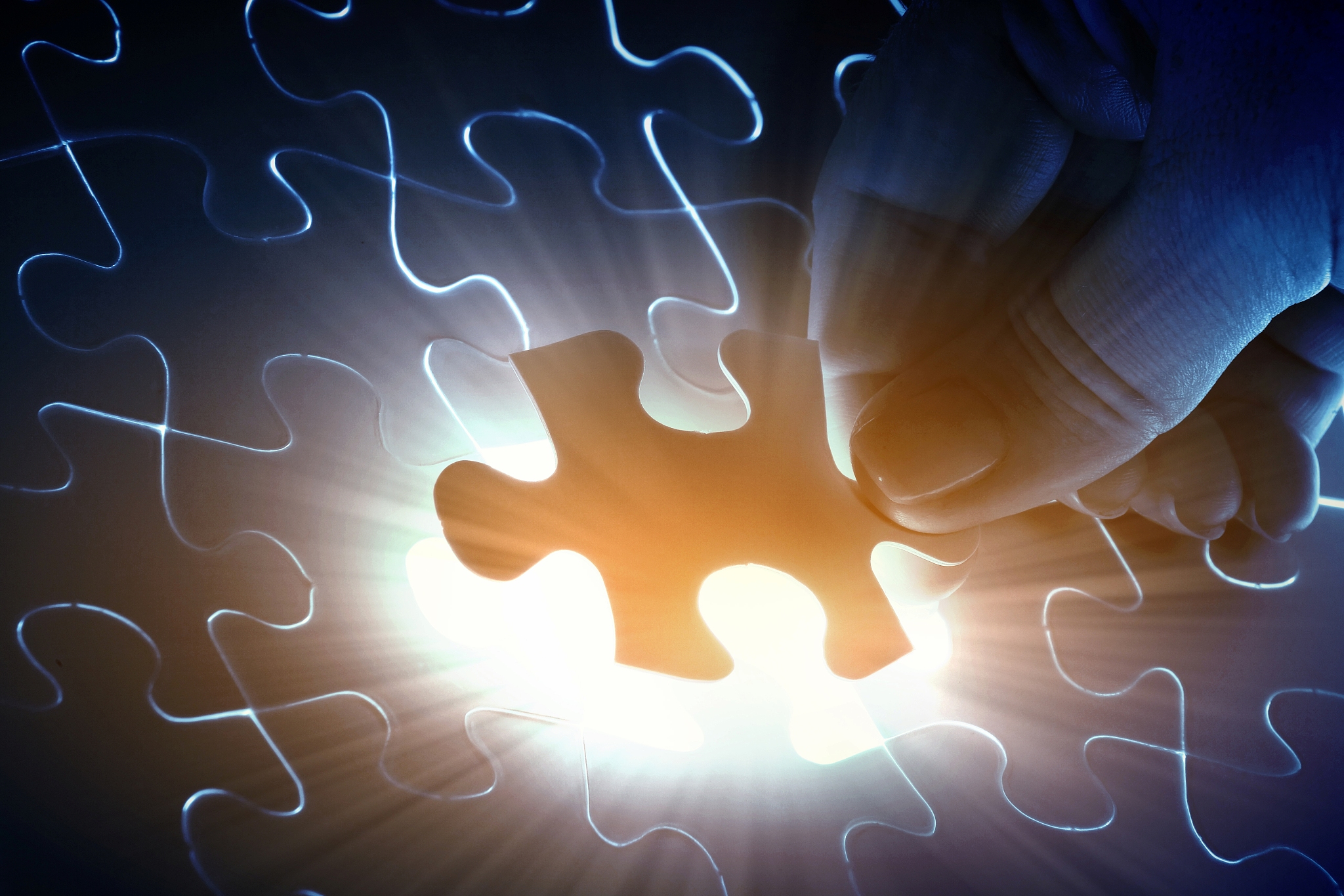 puzzle piece coming down into its place